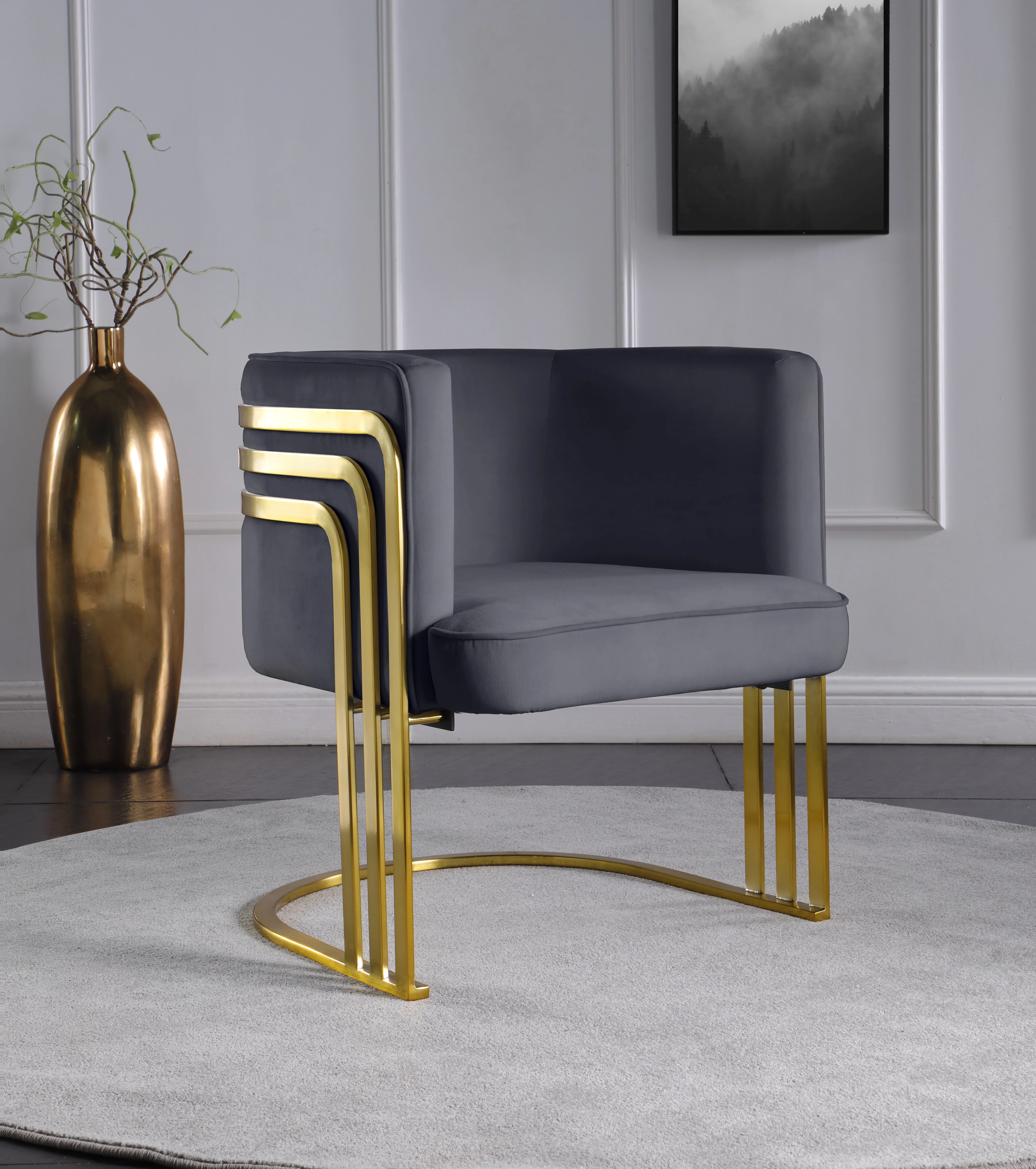 Rays Velvet Upholstered Accent Chair - Image 10