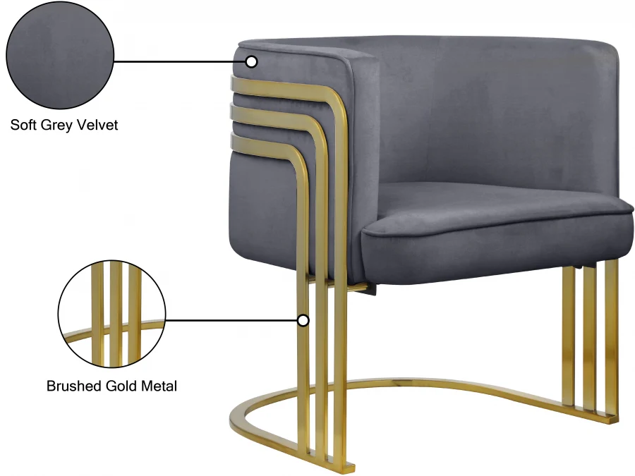 Rays Velvet Upholstered Accent Chair - Image 16