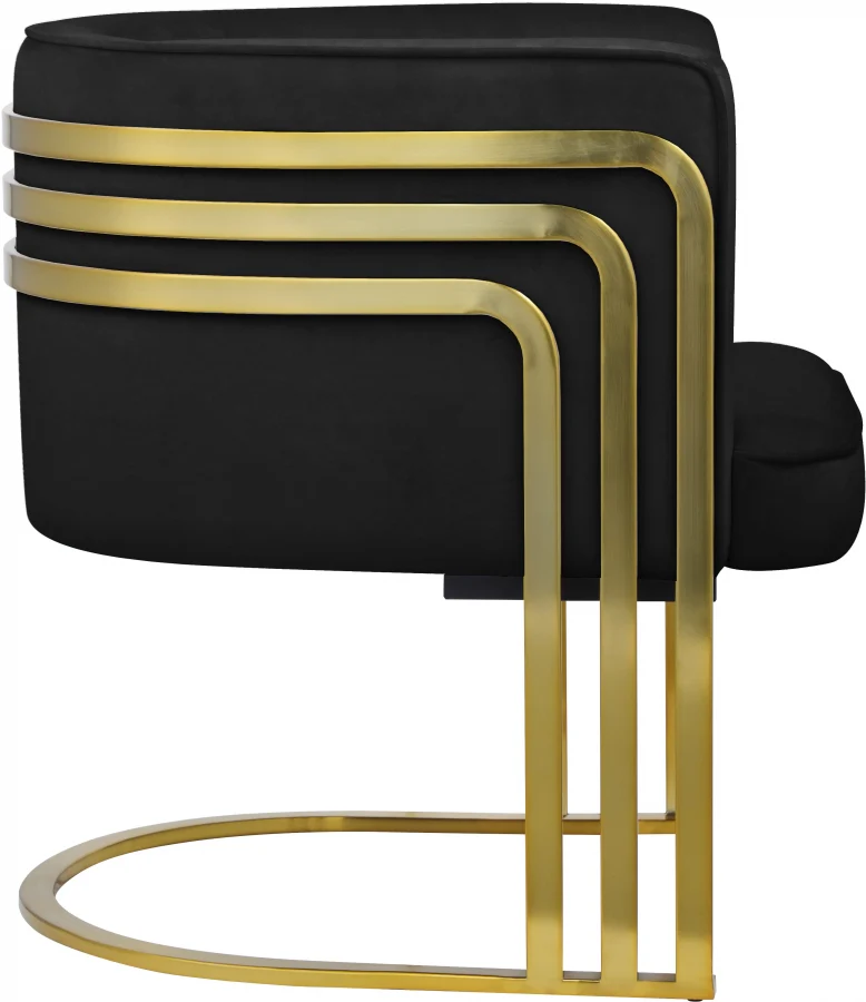 Rays Velvet Upholstered Accent Chair - Image 4
