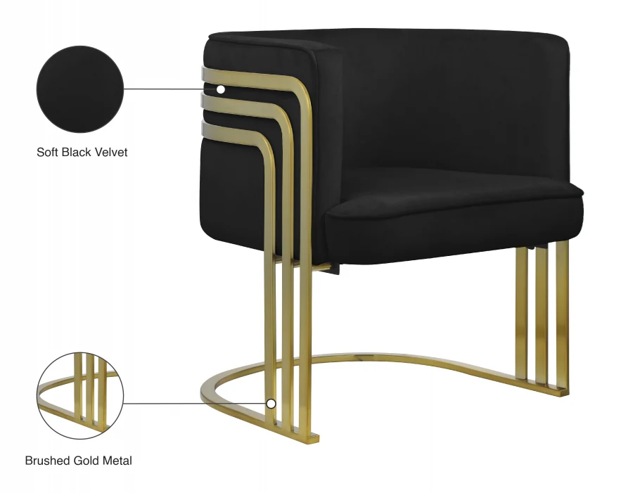 Rays Velvet Upholstered Accent Chair - Image 8
