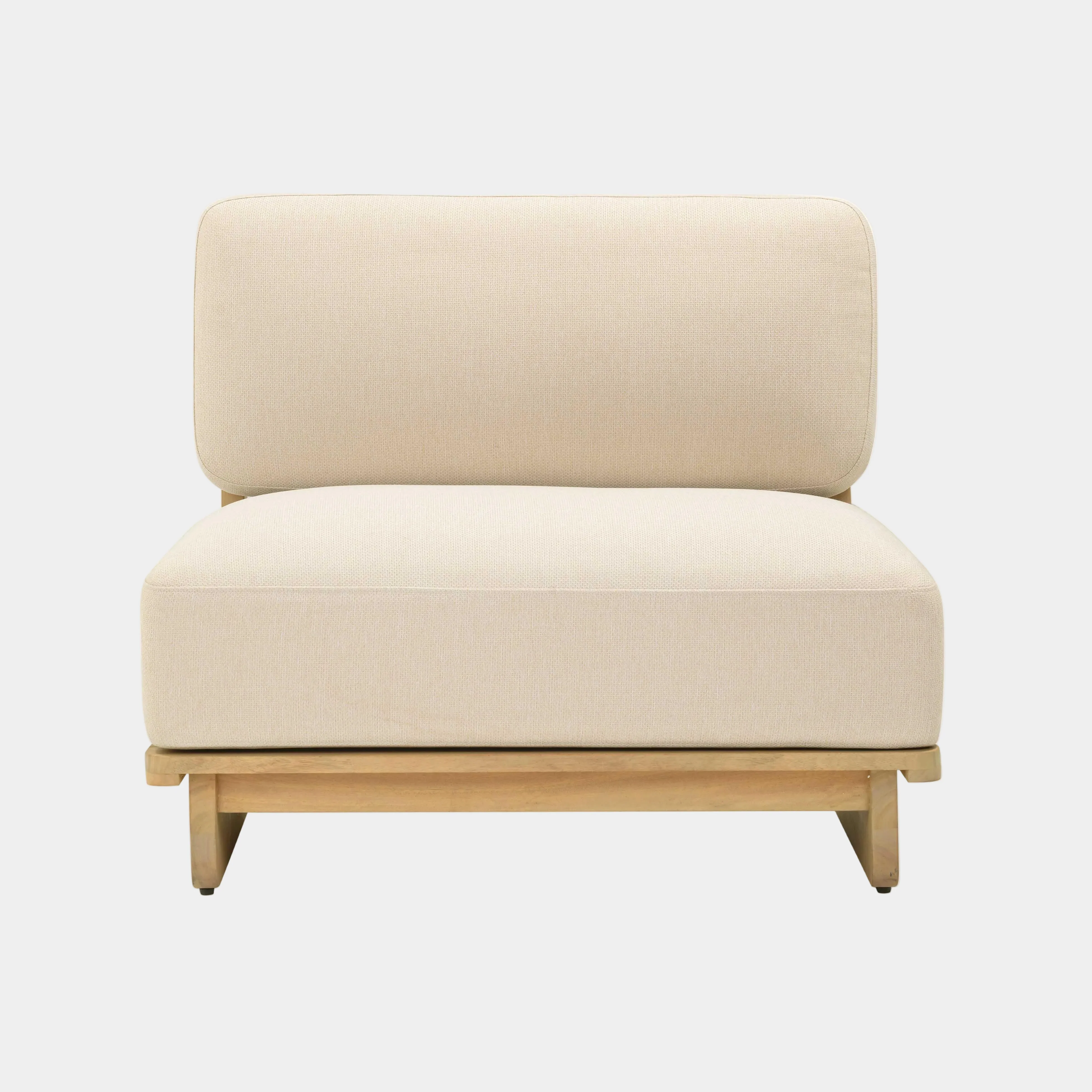 Reavan Cream Performance Fabric Outdoor Lounge Chair