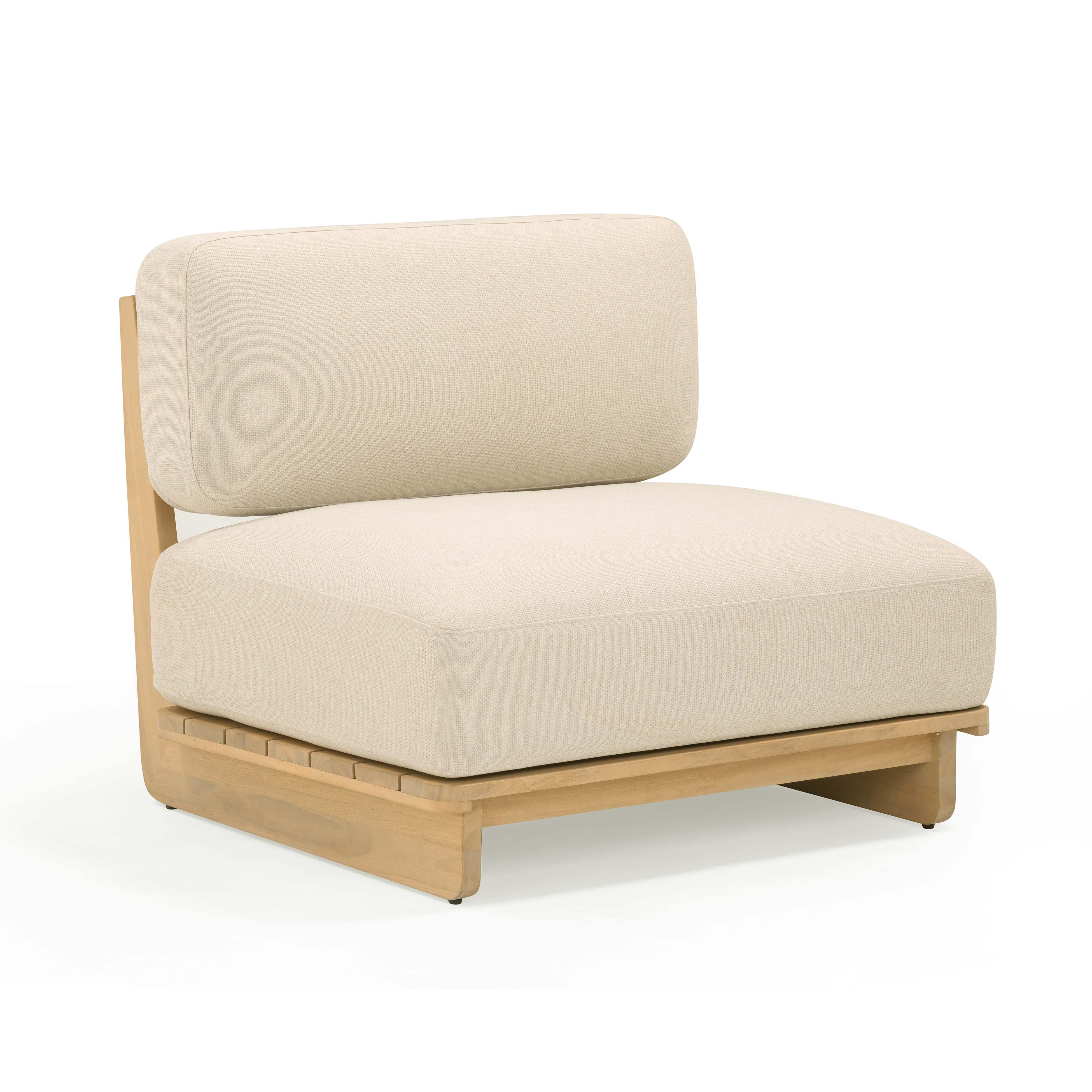 Reavan Cream Performance Fabric Outdoor Lounge Chair - Image 3
