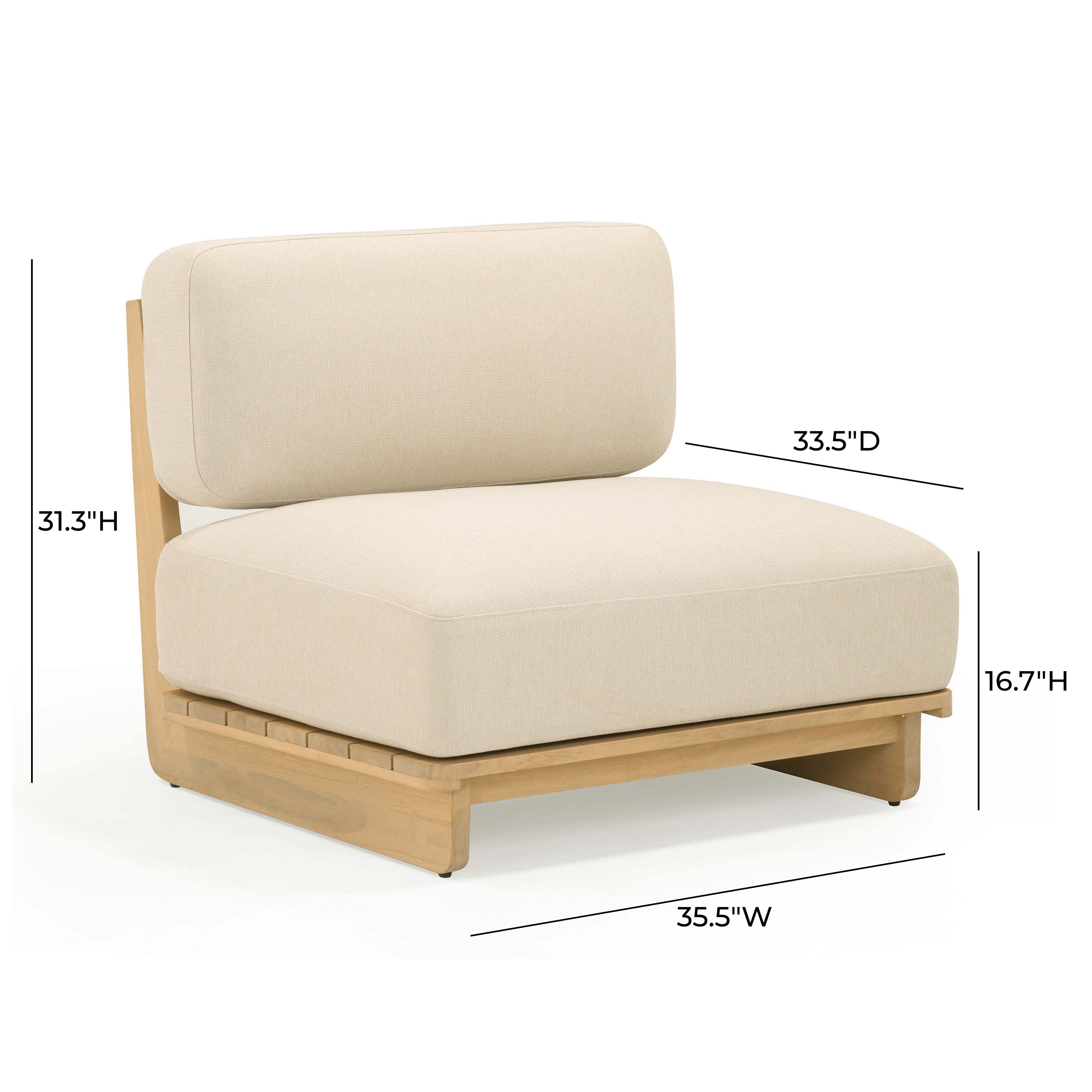 Reavan Cream Performance Fabric Outdoor Lounge Chair - Image 5