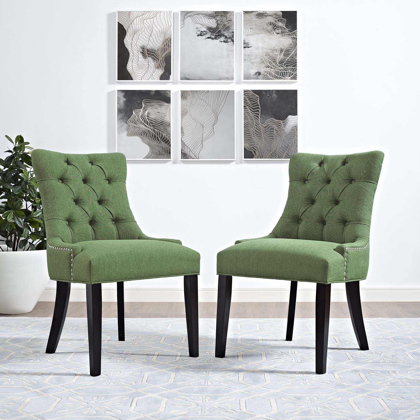 Regent Fabric Dining Side Chair Set of 2 - Image 7