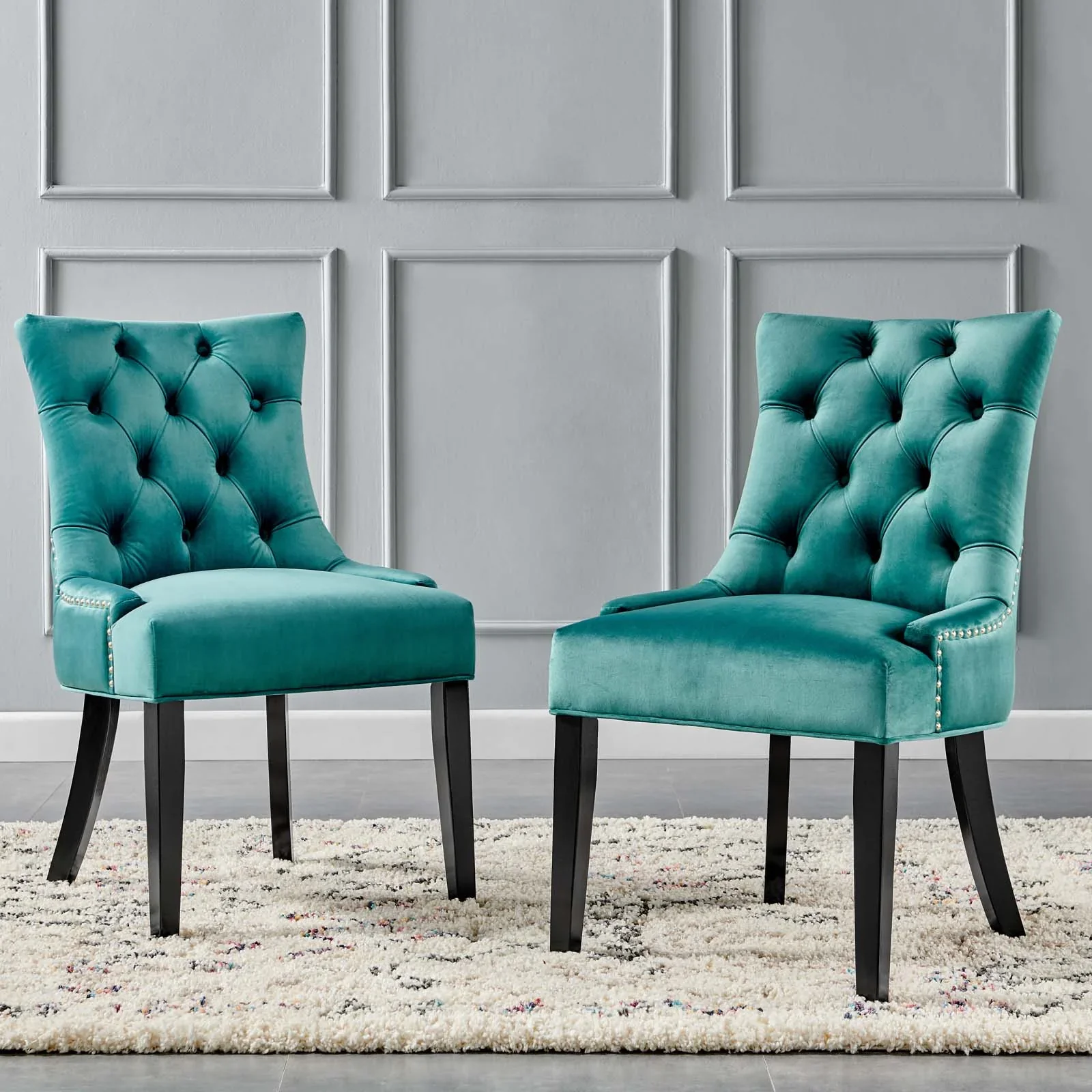 Regent Tufted Performance Velvet Dining Side Chairs - Set of 2 - Image 3