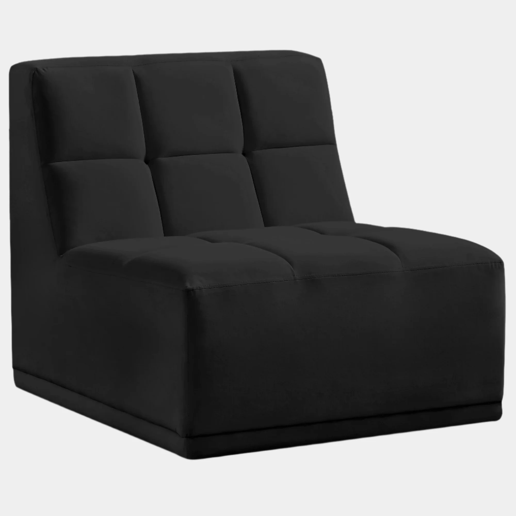 Relax Velvet Upholstered Armless Modular Chair