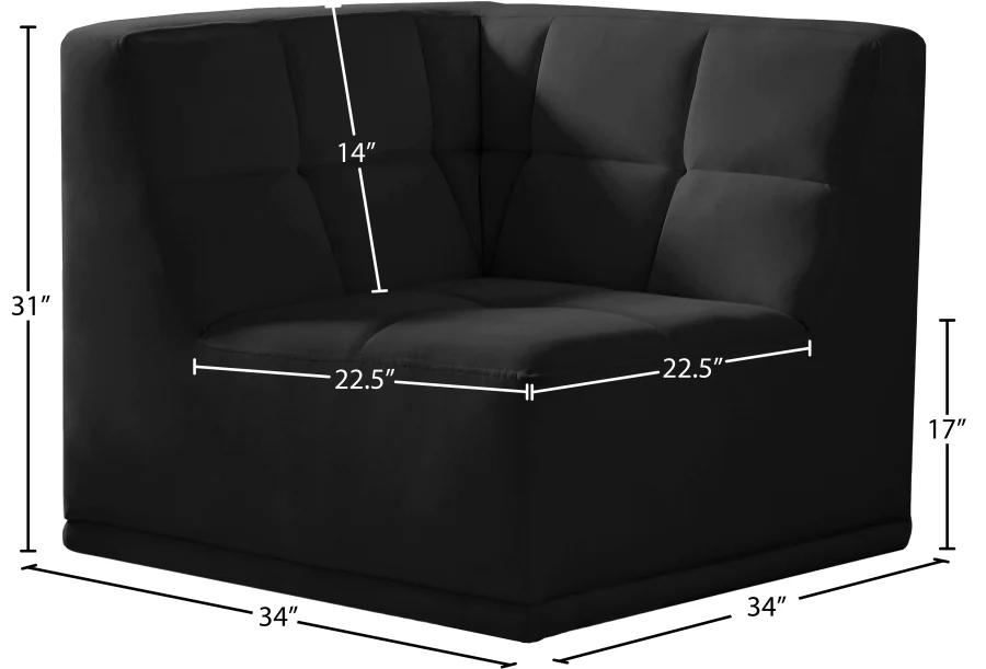 Relax Velvet Upholstered Armless Modular Chair - Image 10