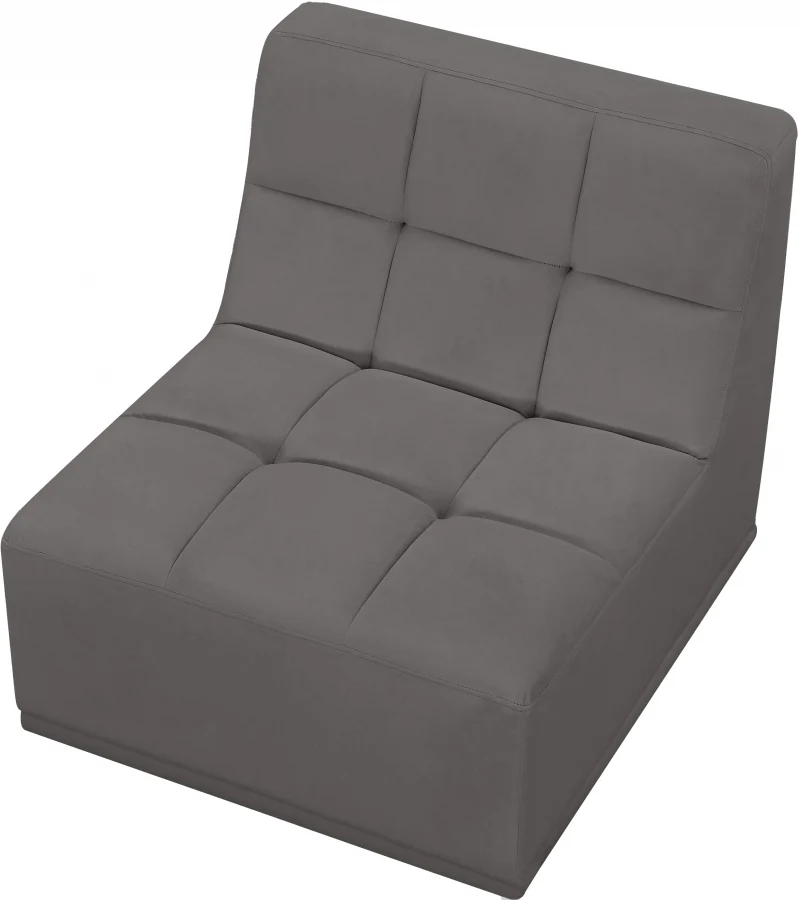 Relax Velvet Upholstered Armless Modular Chair - Image 15