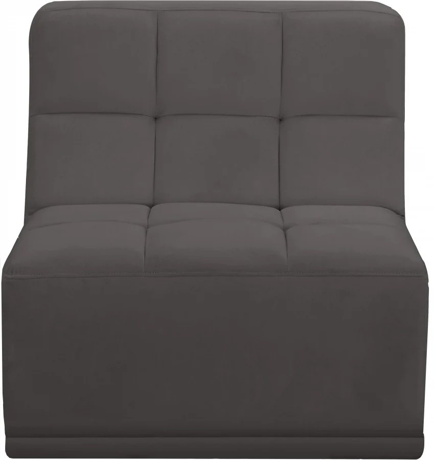 Relax Velvet Upholstered Armless Modular Chair - Image 16