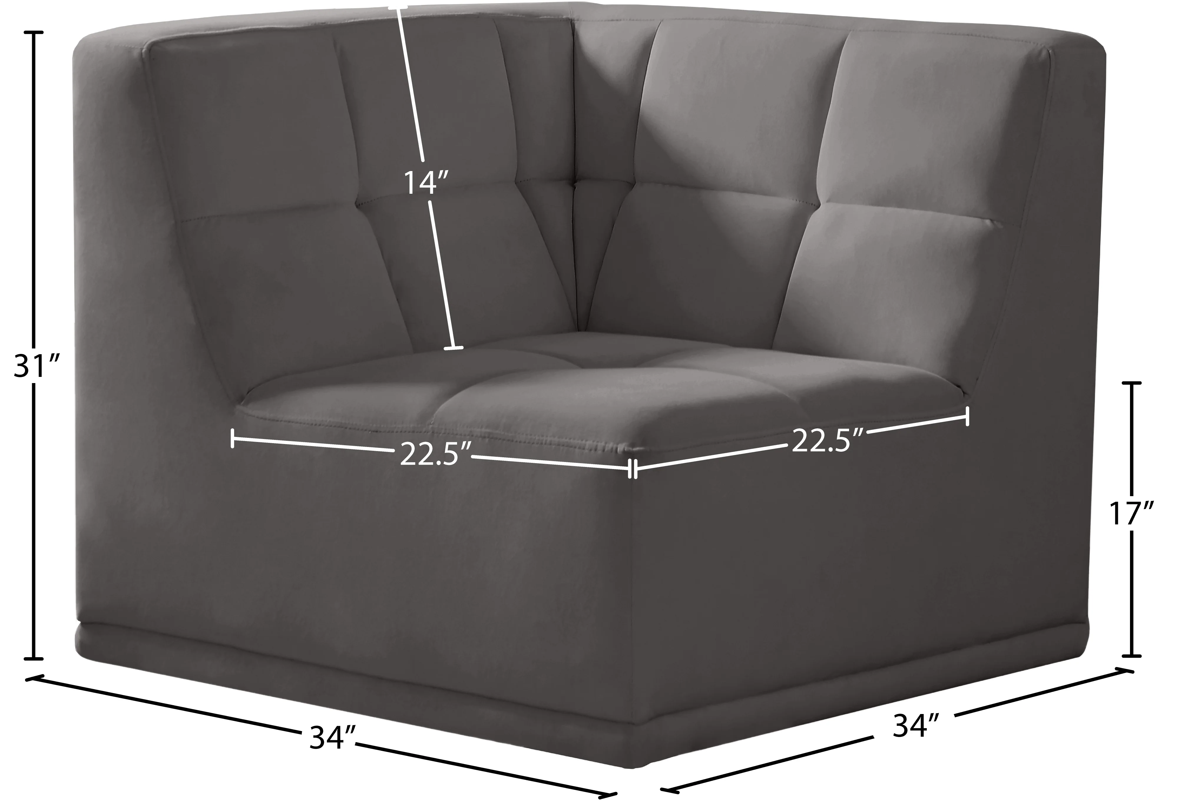 Relax Velvet Upholstered Armless Modular Chair - Image 21