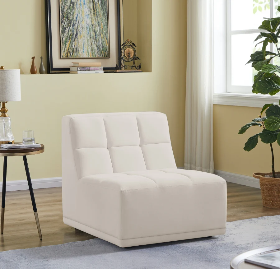 Relax Velvet Upholstered Armless Modular Chair - Image 24