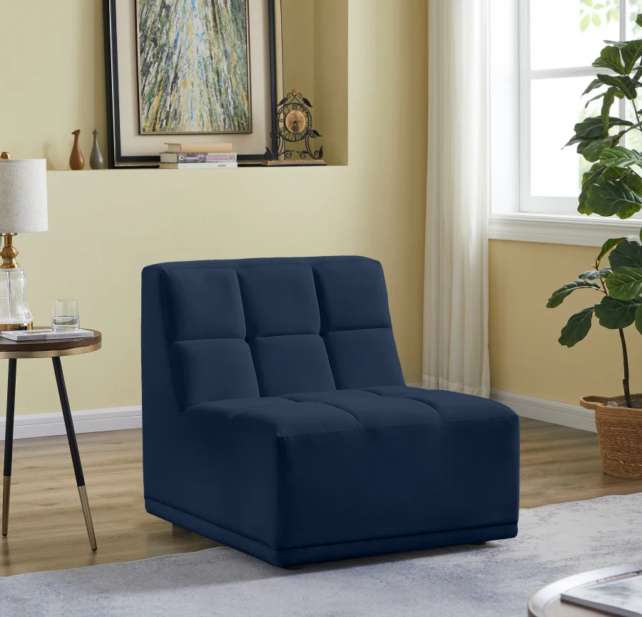 Relax Velvet Upholstered Armless Modular Chair - Image 35