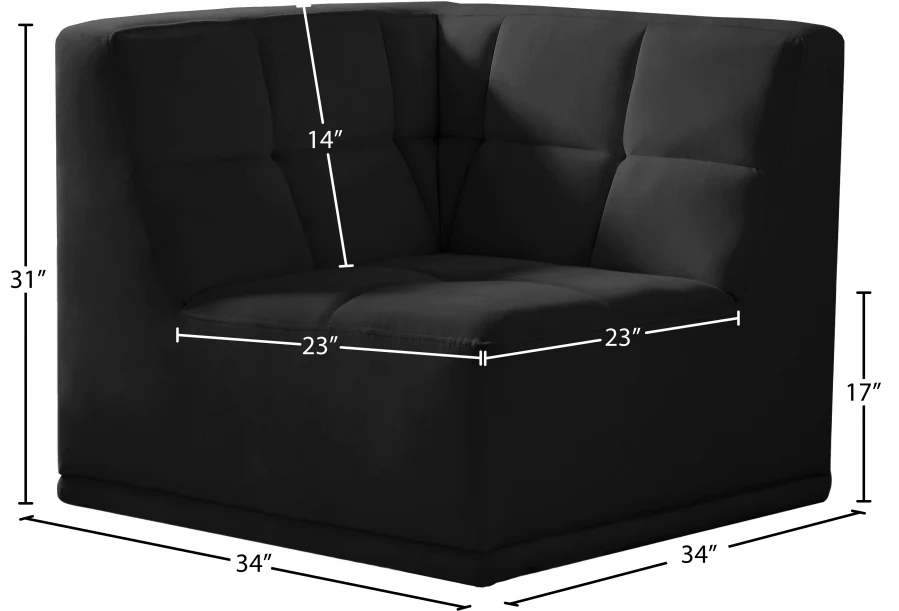 Relax Velvet Upholstered Corner Modular Chair - Image 10