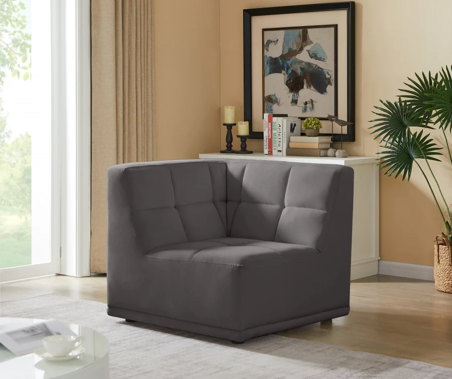 Relax Velvet Upholstered Corner Modular Chair - Image 13