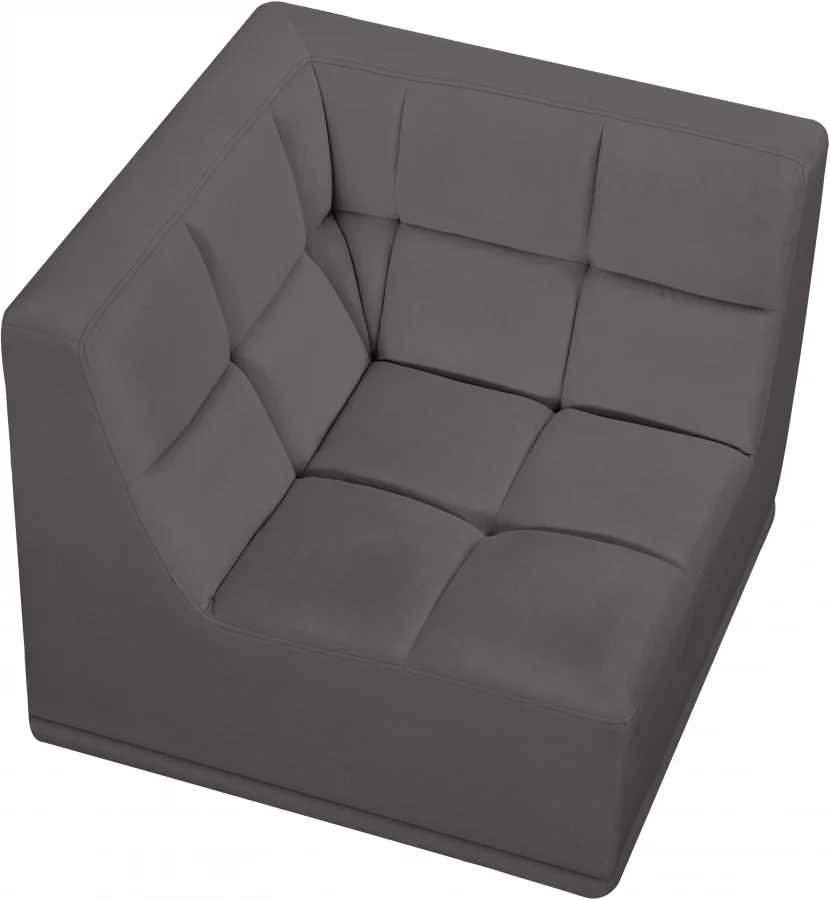 Relax Velvet Upholstered Corner Modular Chair - Image 17