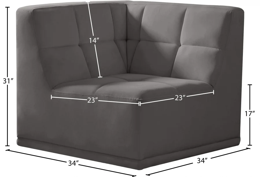 Relax Velvet Upholstered Corner Modular Chair - Image 21