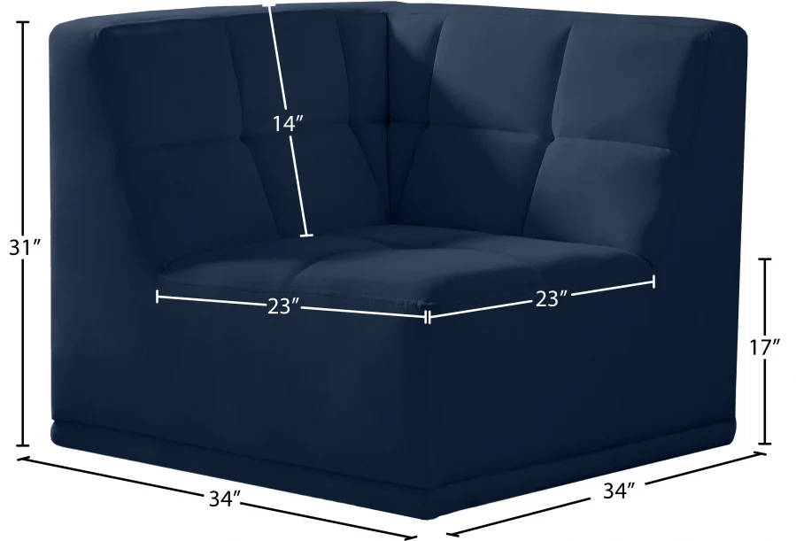 Relax Velvet Upholstered Corner Modular Chair - Image 43