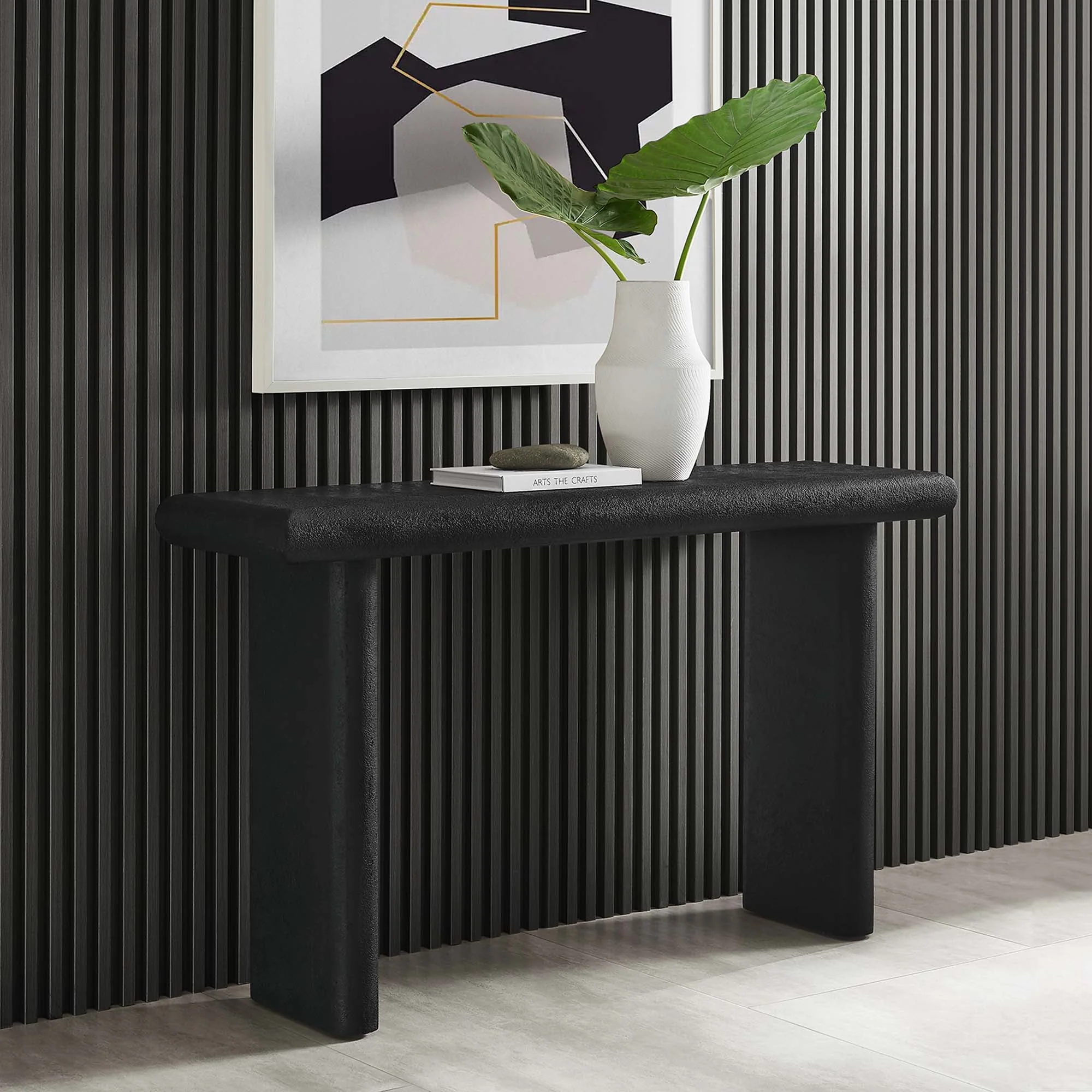 Relic Concrete Textured Console Table - Image 2