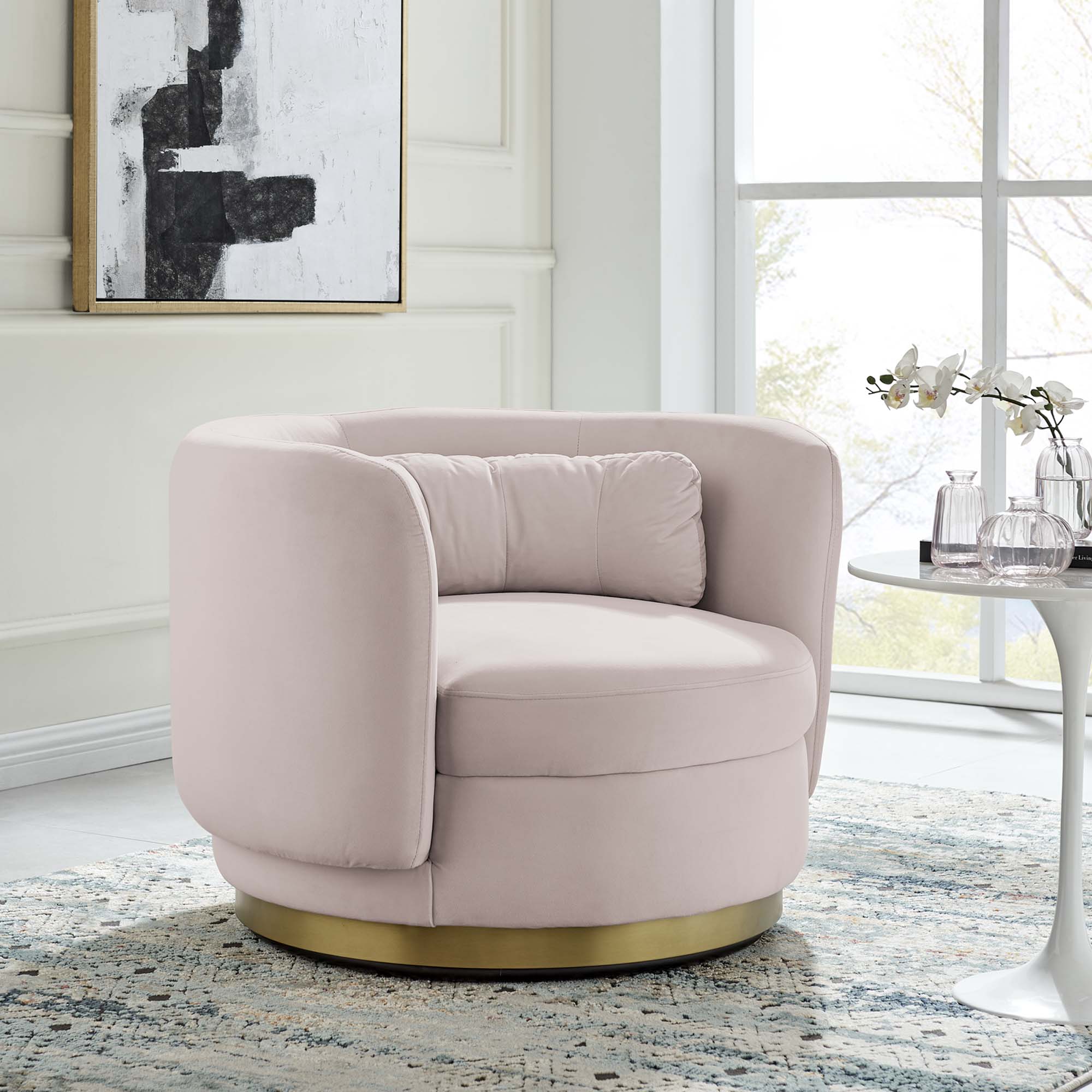 Relish Performance Velvet Swivel Chair - Image 2