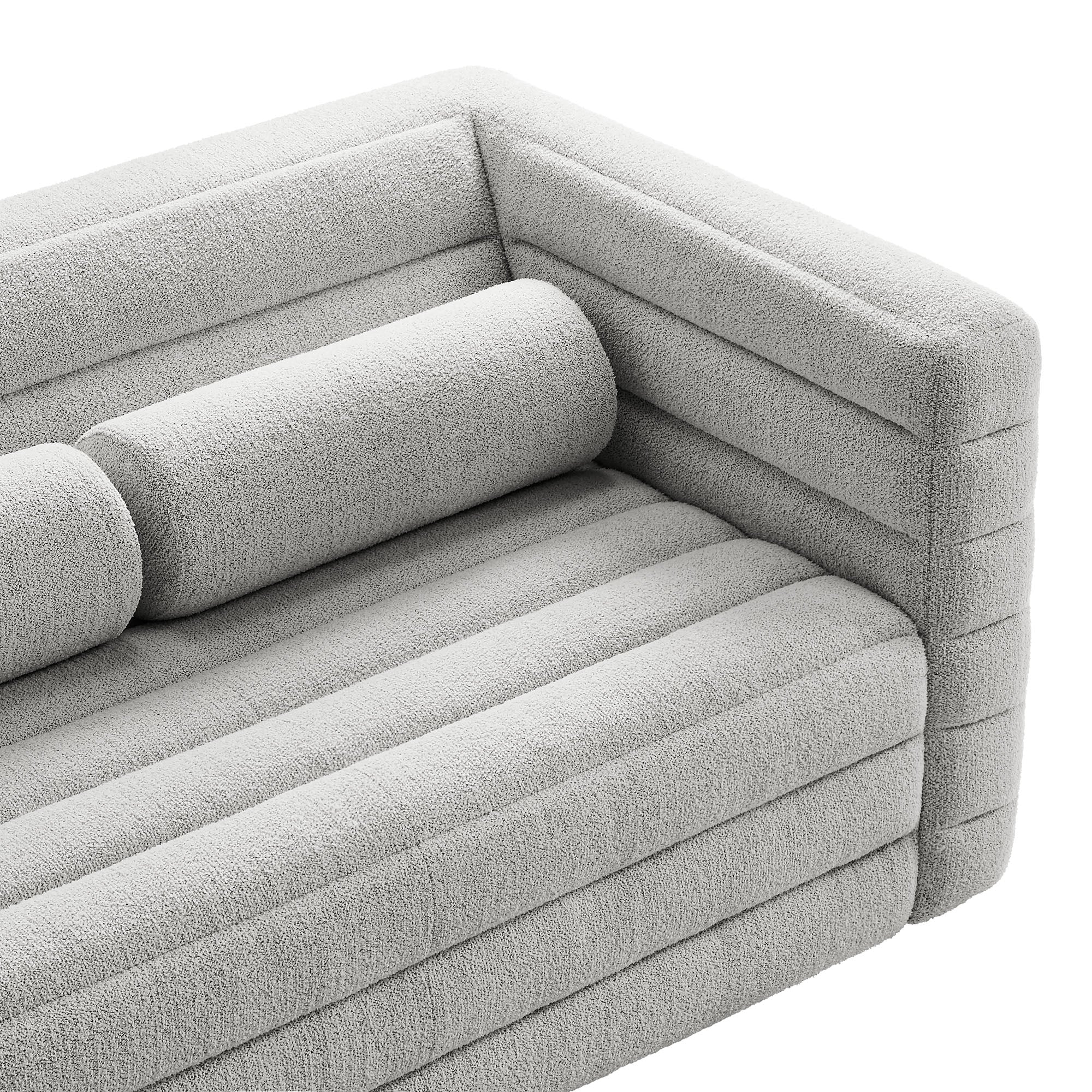 Relle Channel Tufted Boucle Upholstered Loveseat - Image 16