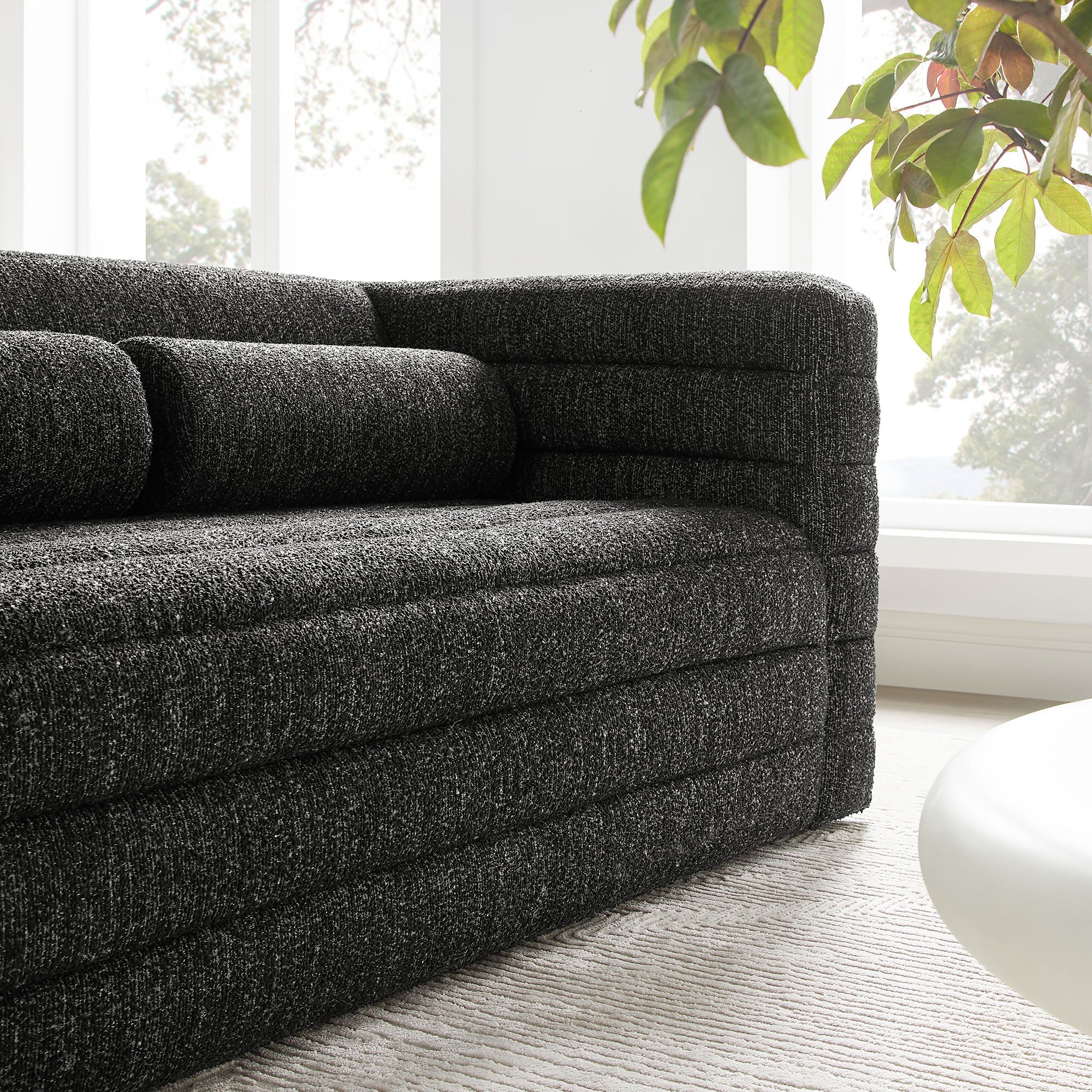 Relle Channel Tufted Boucle Upholstered Loveseat - Image 3