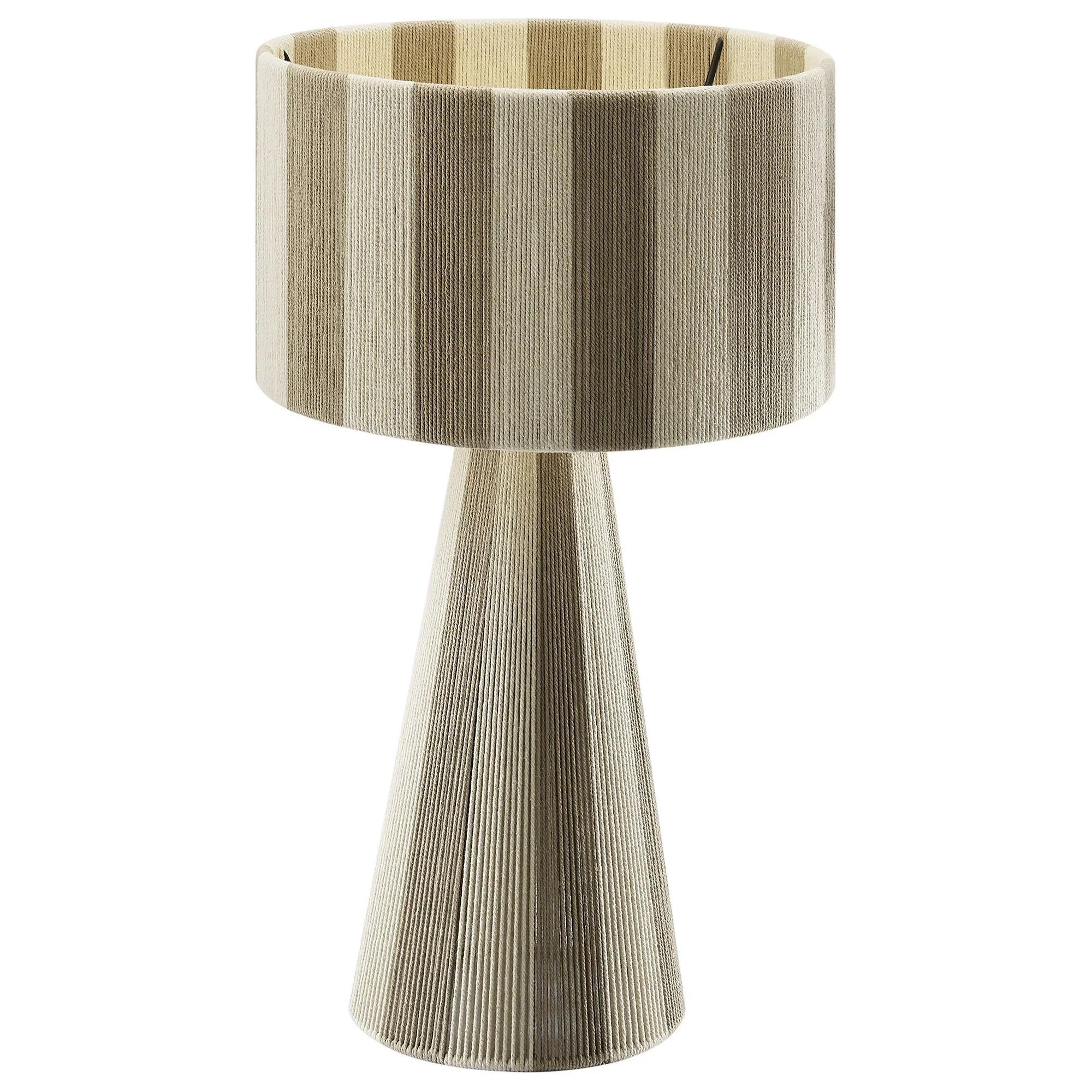 Renae Handwoven Cotton Thread Striped Table Lamp - Image 5