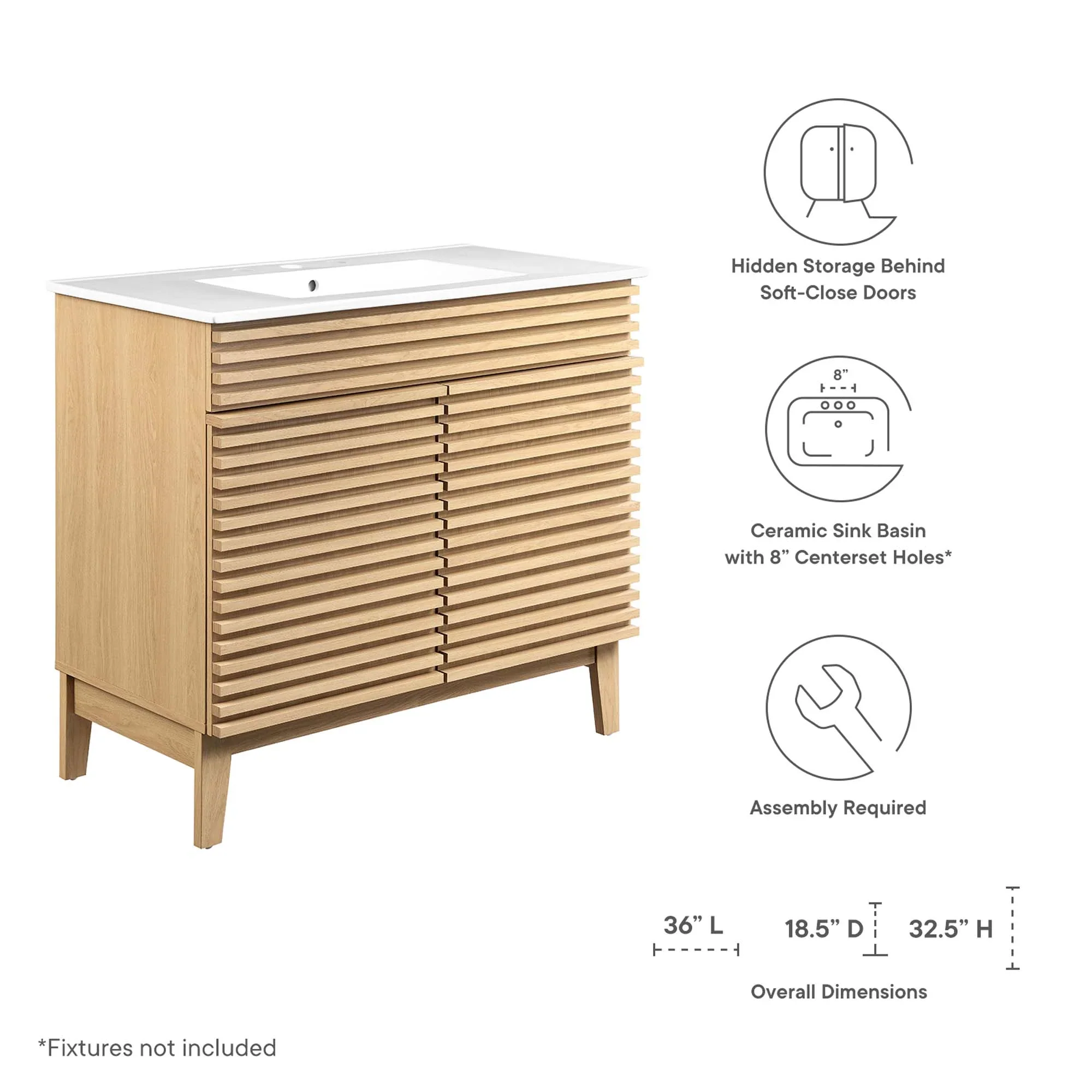 Render Bathroom Vanities with White Basin Included - Image 191
