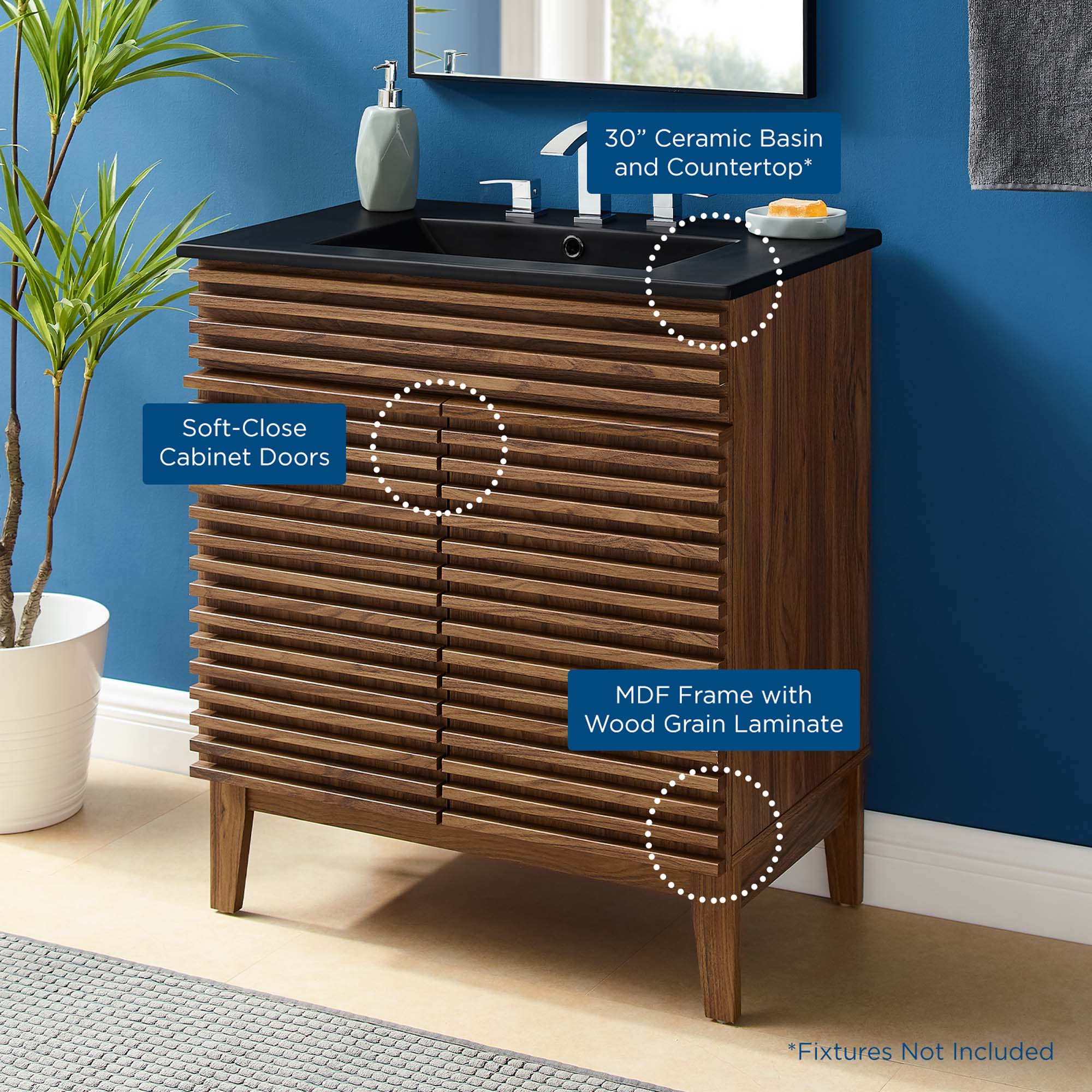 Render Bathroom Vanity with Black Basin Included - Image 127
