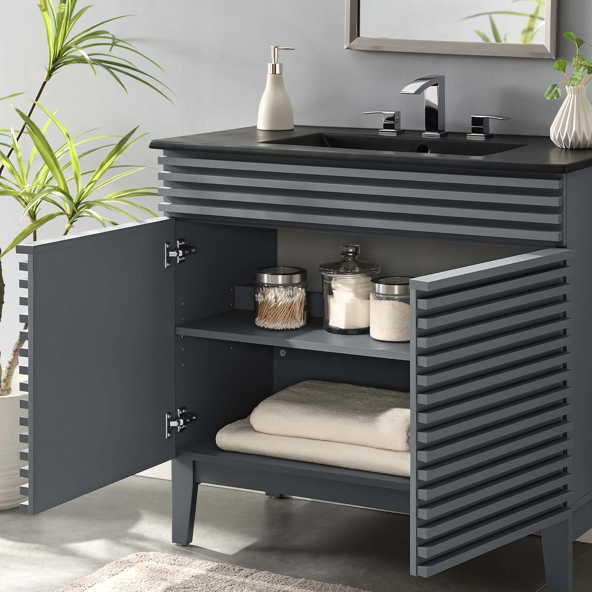 Render Bathroom Vanity with Black Basin Included - Image 150