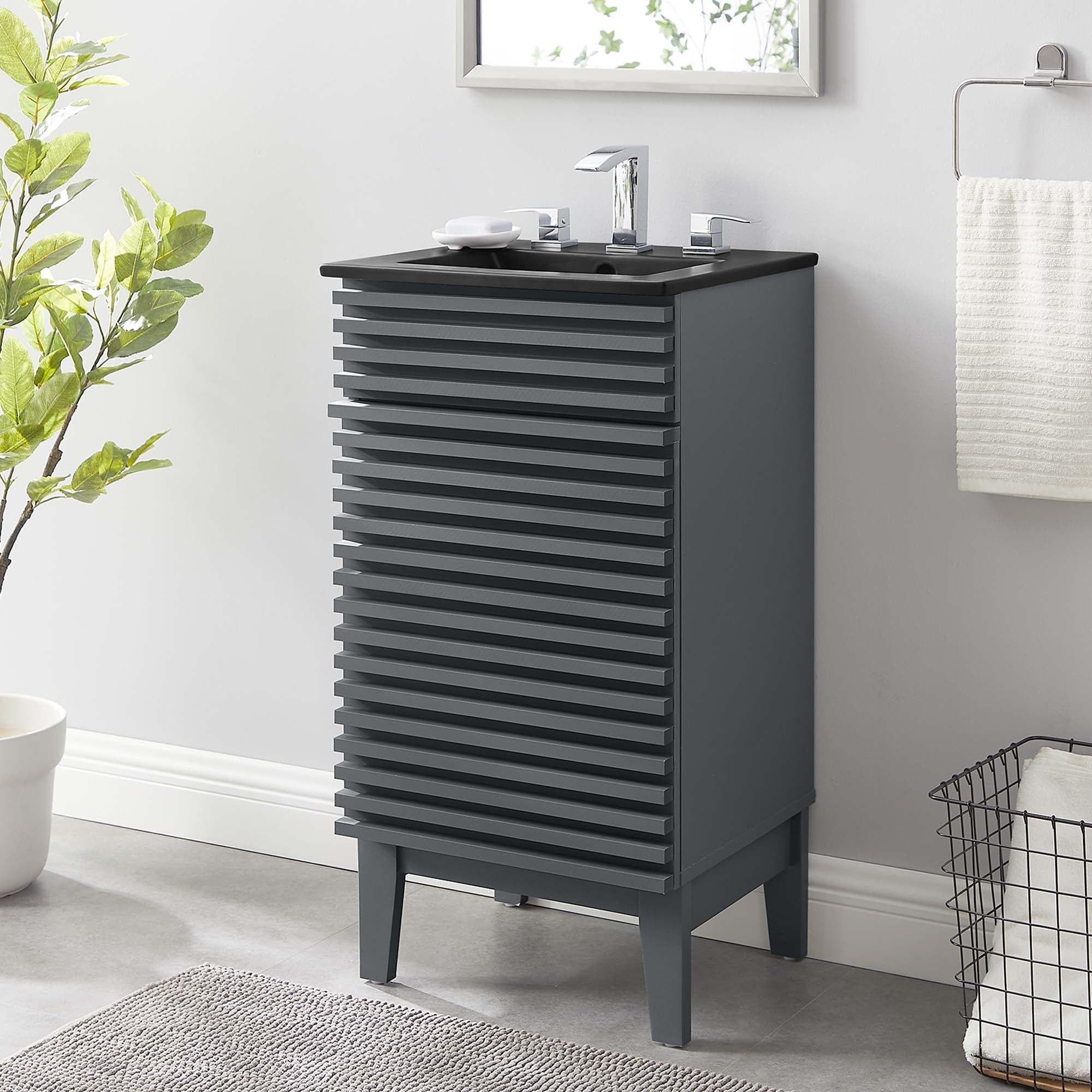Render Bathroom Vanity with Black Basin Included - Image 160