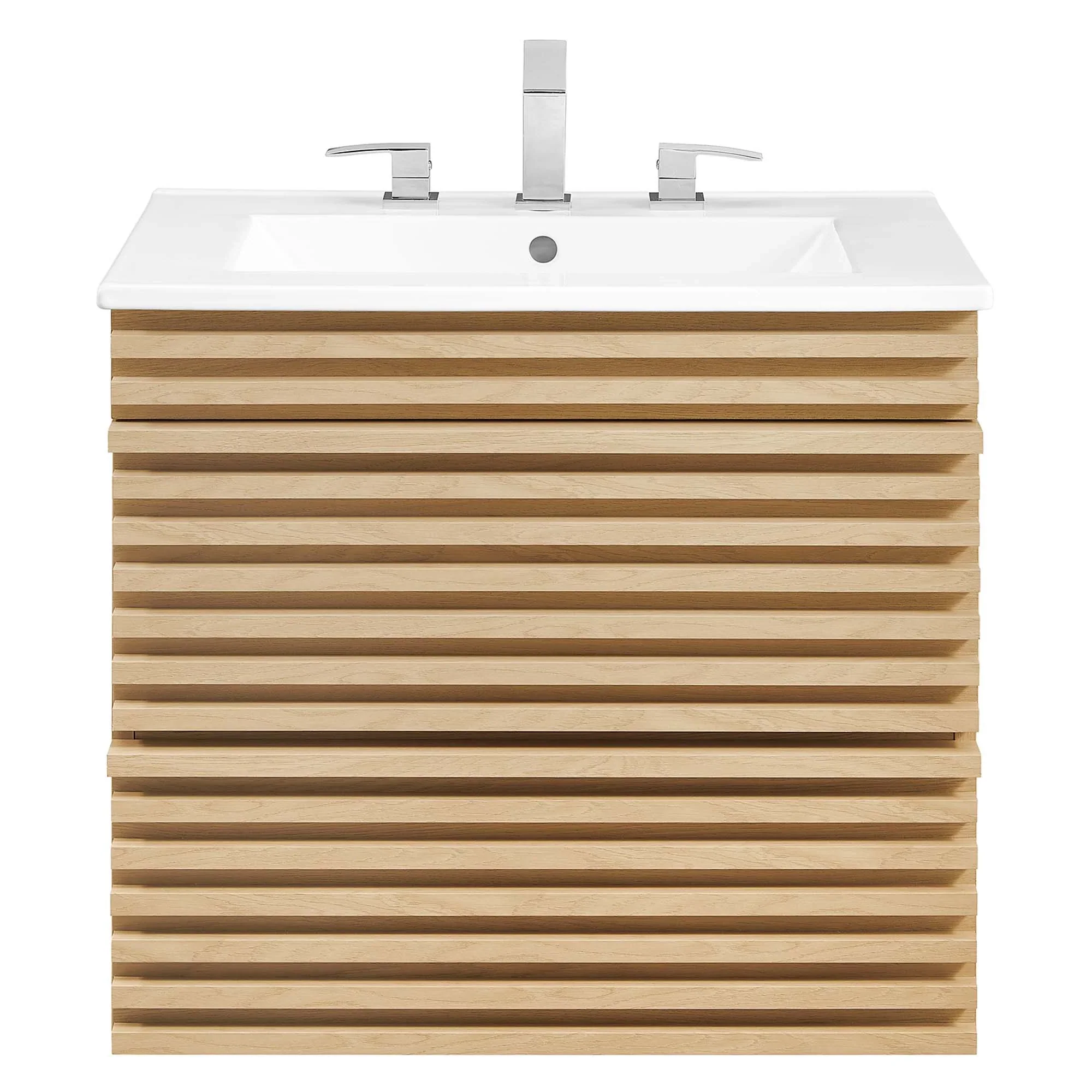 Render Wall-Mount Bathroom Vanity with White Basin Included - Image 12
