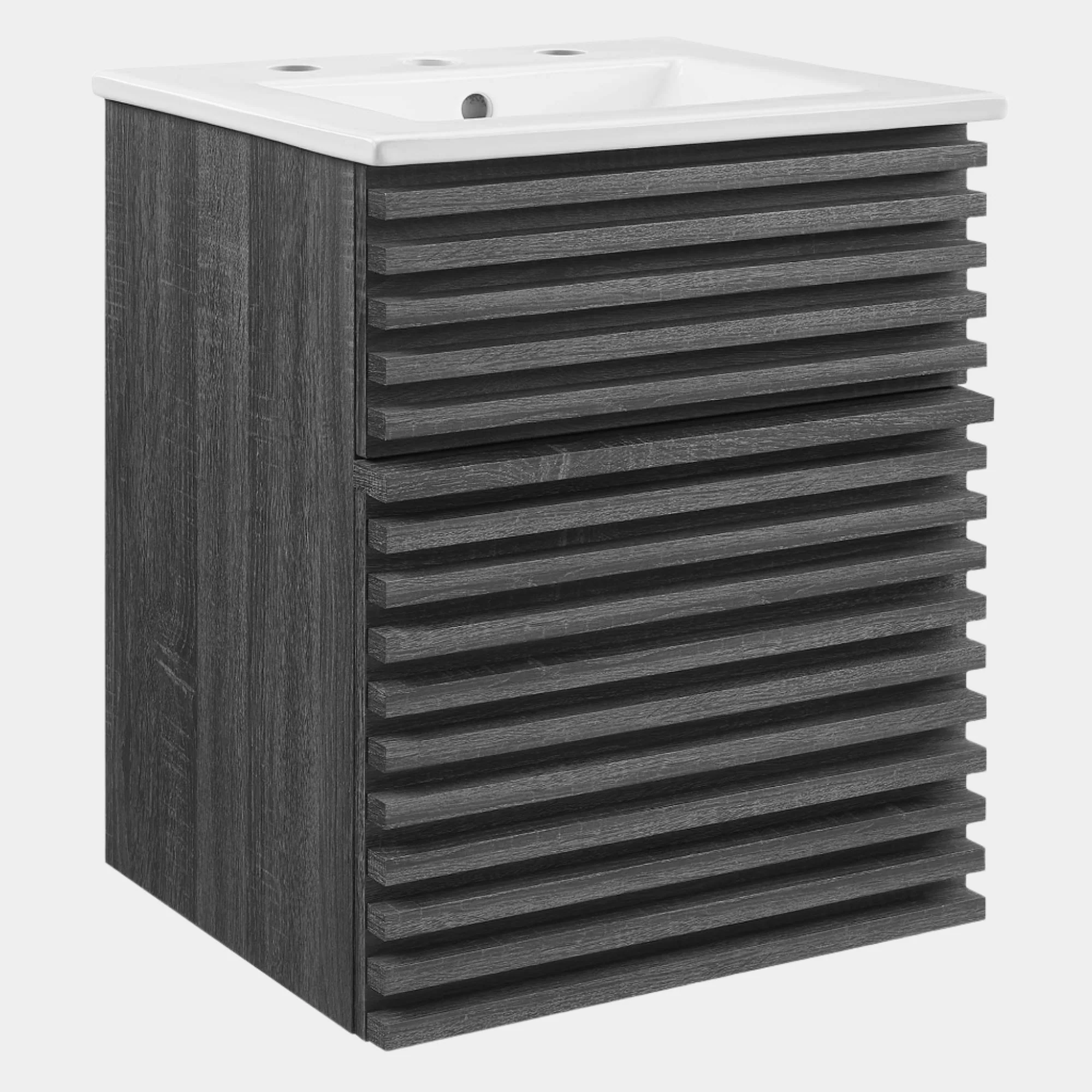 Render Wall-Mount Bathroom Vanity with White Basin Included - Image 53