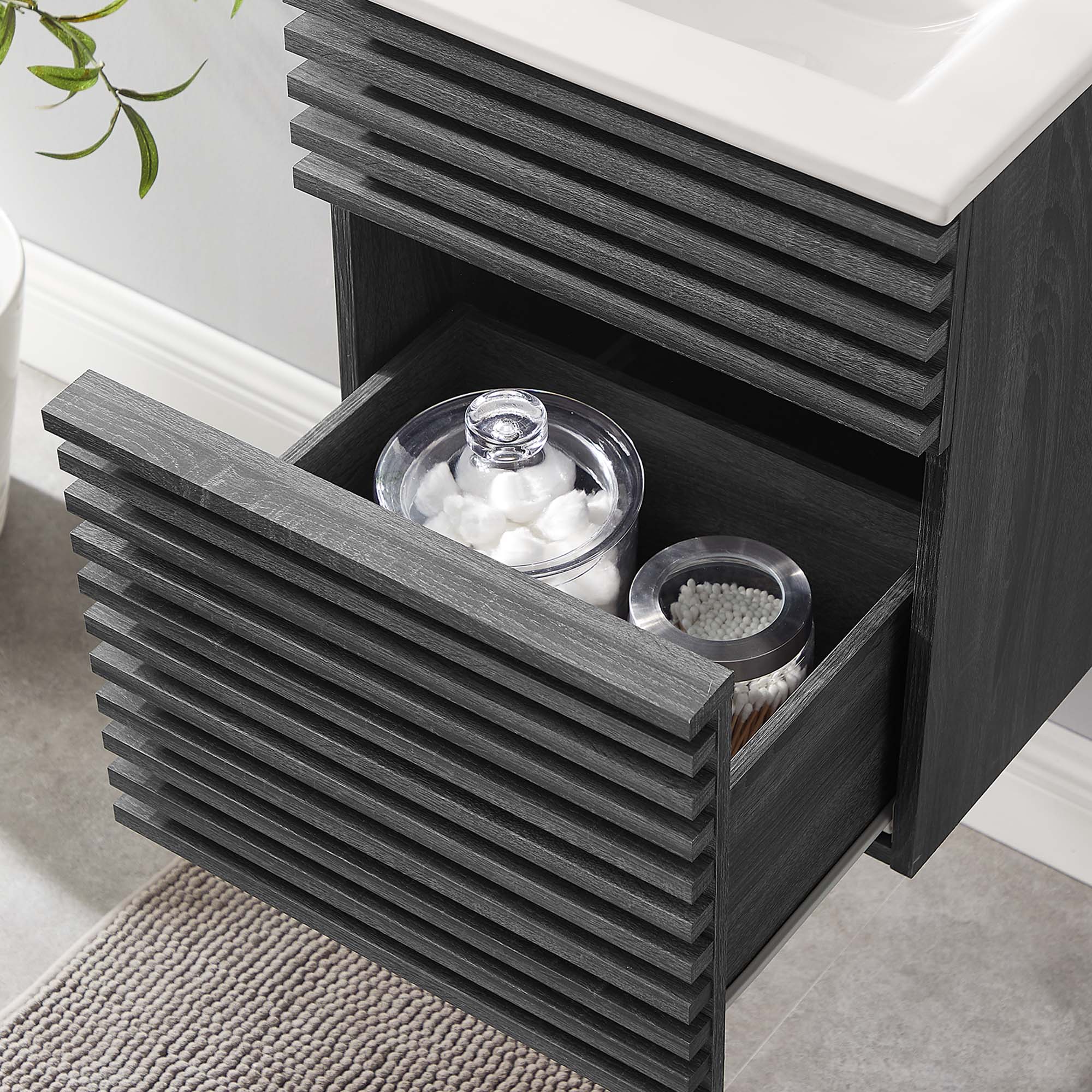 Render Wall-Mount Bathroom Vanity with White Basin Included - Image 59