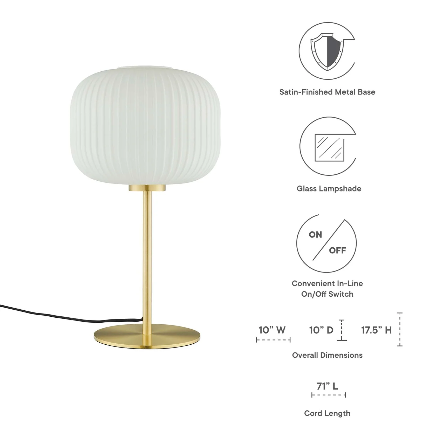 Reprise Glass Sphere Glass and Metal Table Lamp - Image 15