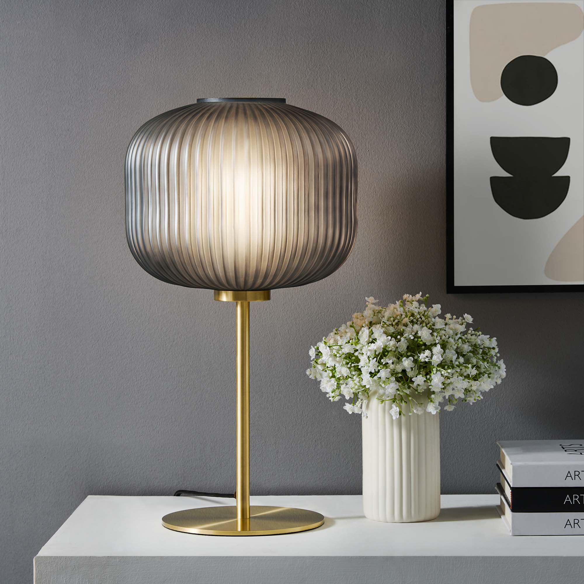 Reprise Glass Sphere Glass and Metal Table Lamp - Image 3