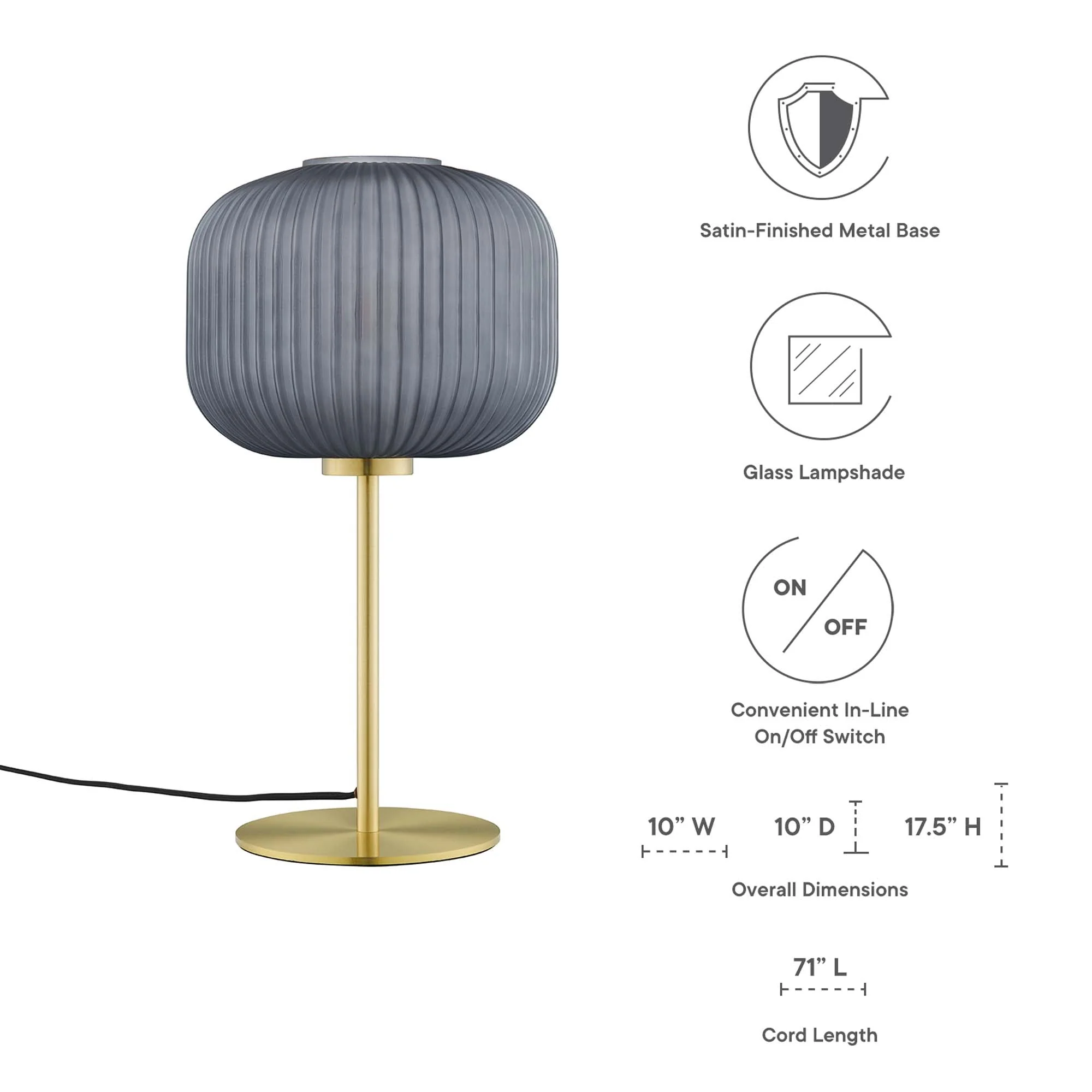 Reprise Glass Sphere Glass and Metal Table Lamp - Image 7