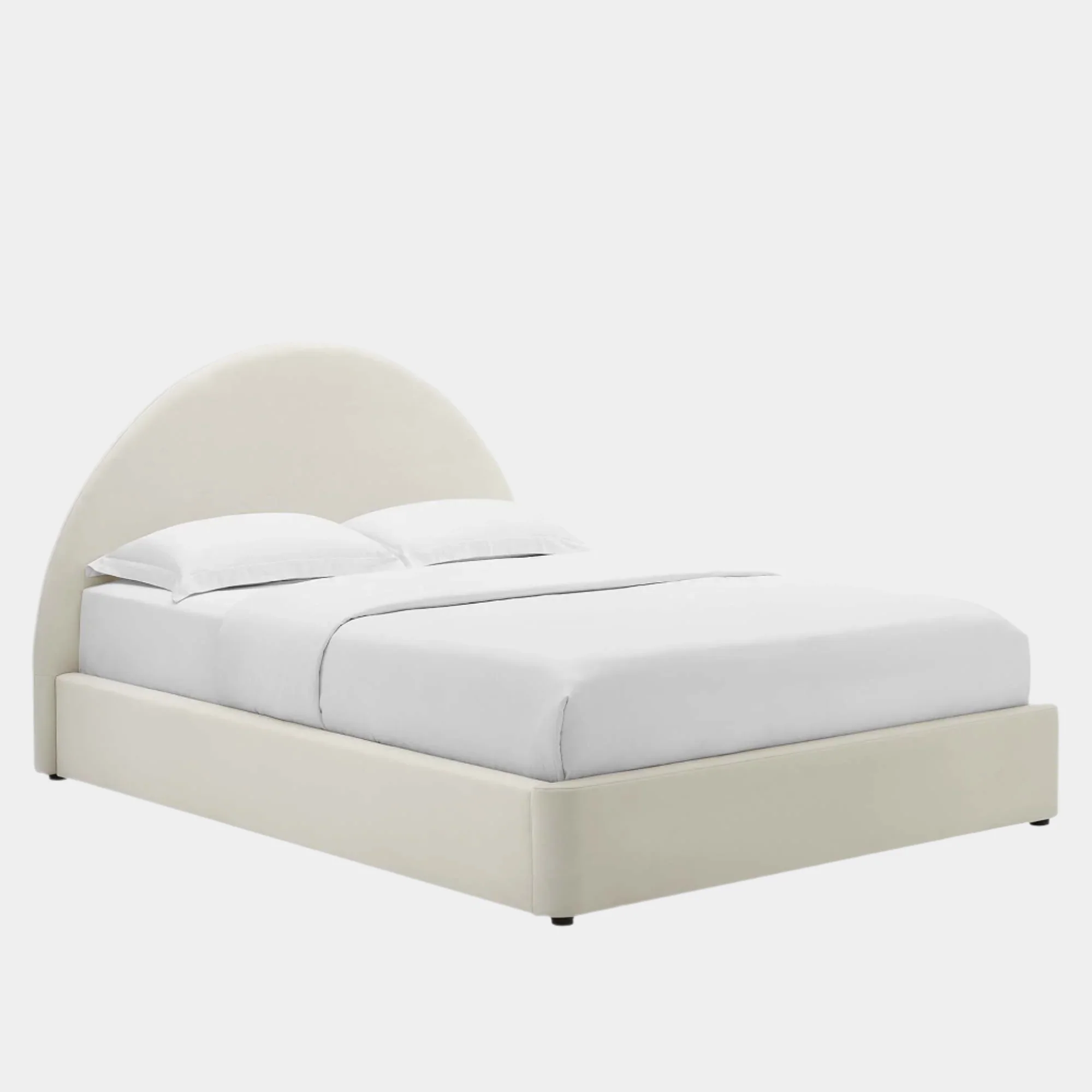 Resort Performance Velvet Arched Round Platform Bed - Image 28