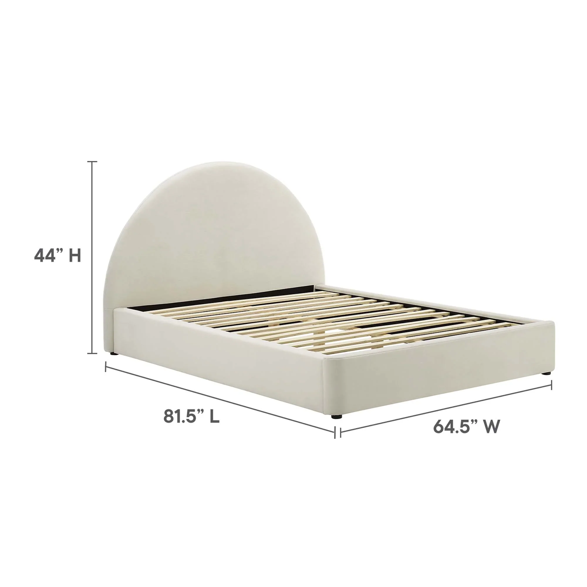 Resort Performance Velvet Arched Round Platform Bed - Image 30