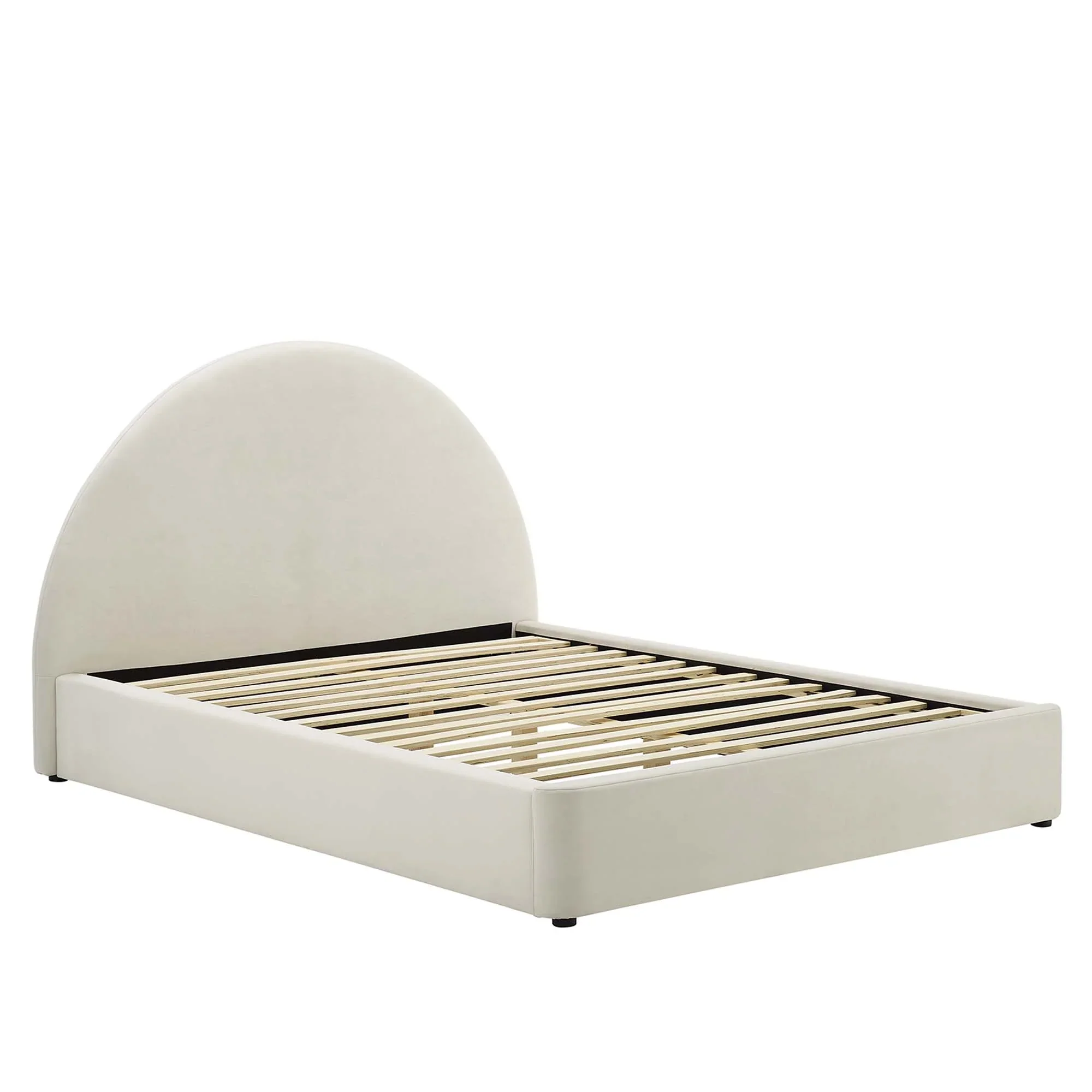 Resort Performance Velvet Arched Round Platform Bed - Image 32
