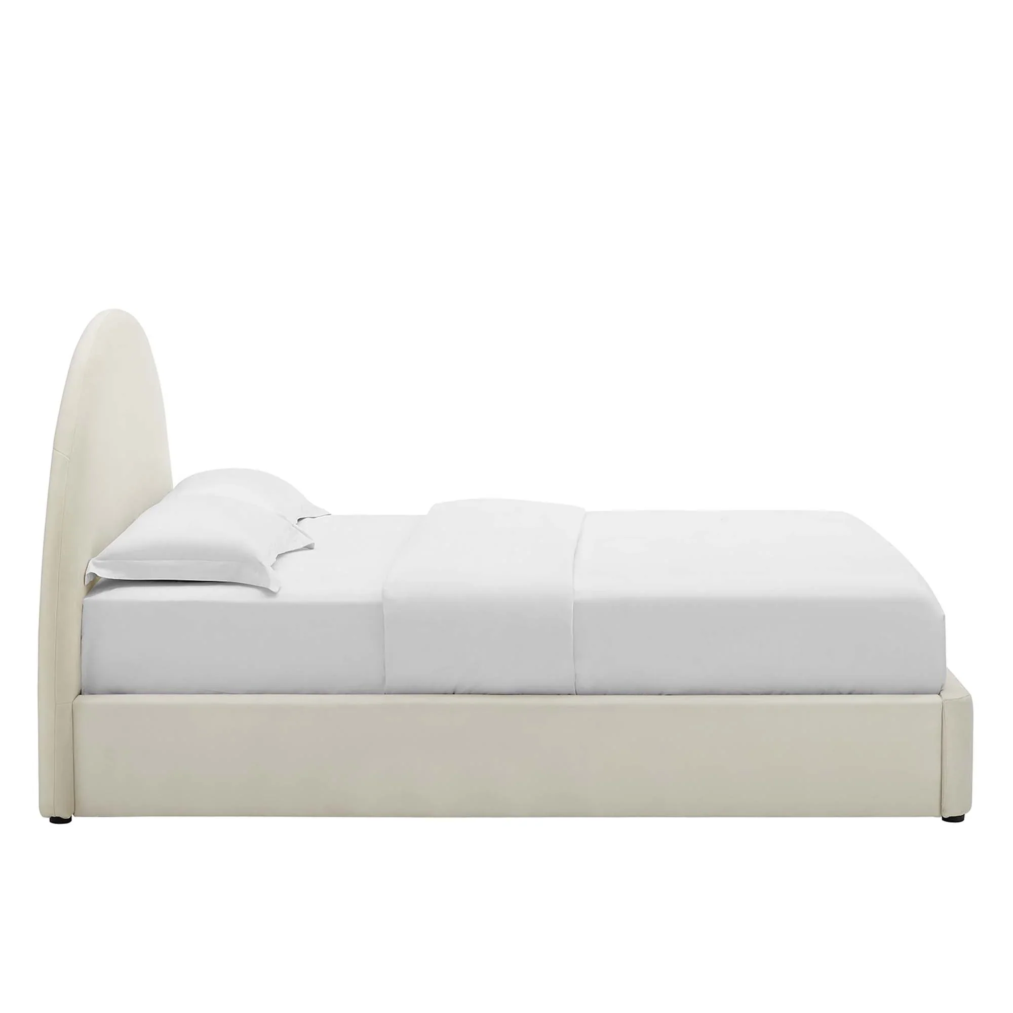 Resort Performance Velvet Arched Round Platform Bed - Image 33