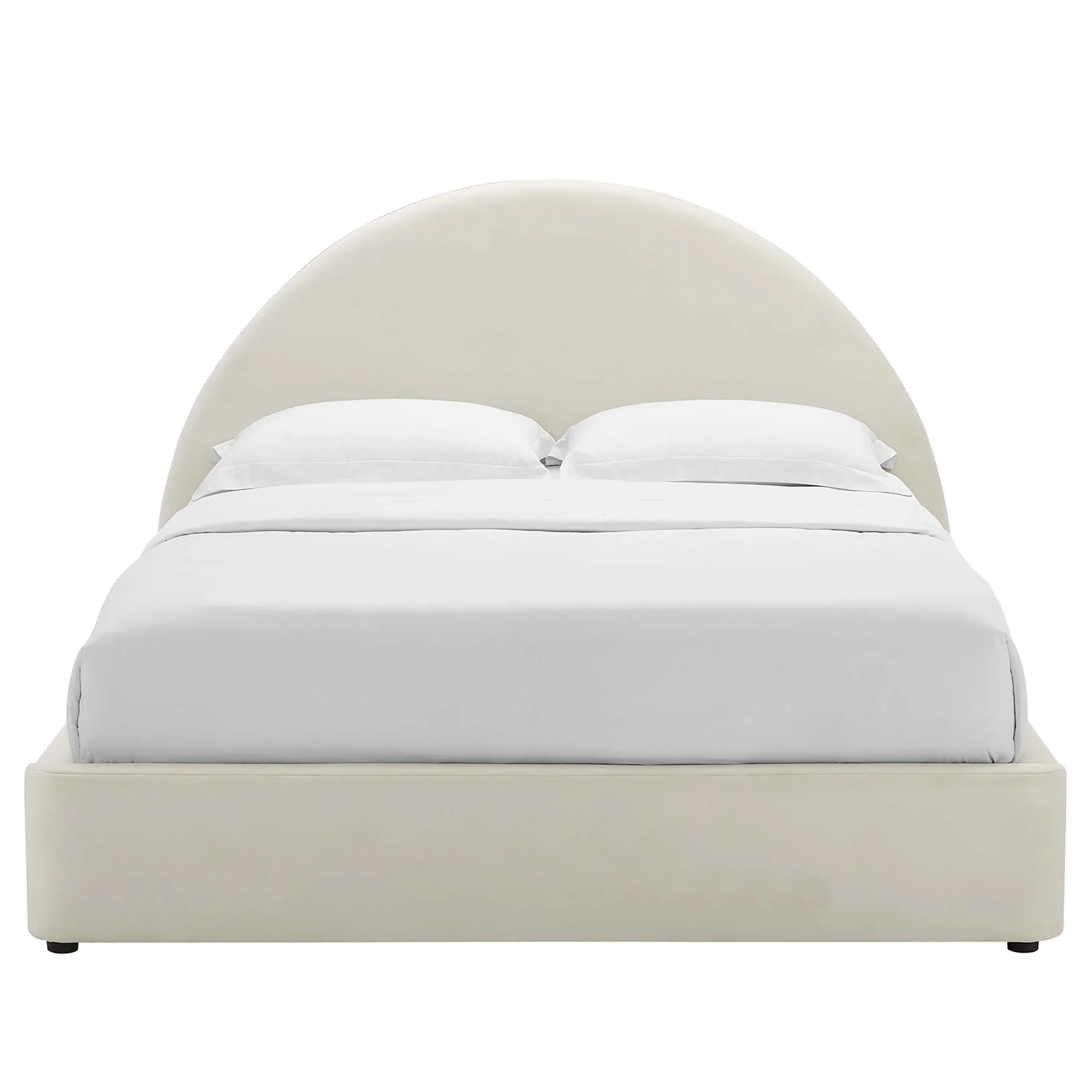 Resort Performance Velvet Arched Round Platform Bed - Image 34