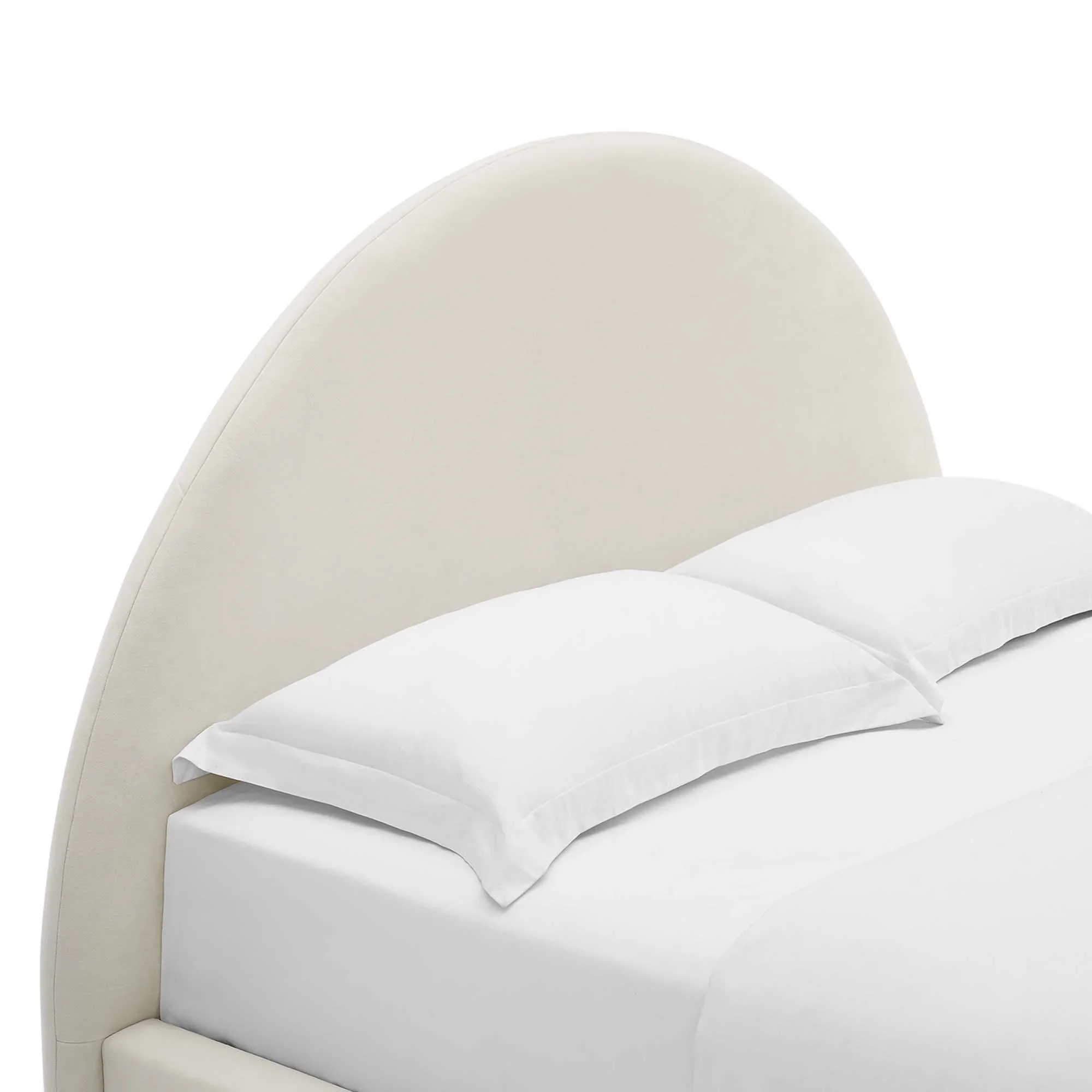 Resort Performance Velvet Arched Round Platform Bed - Image 35