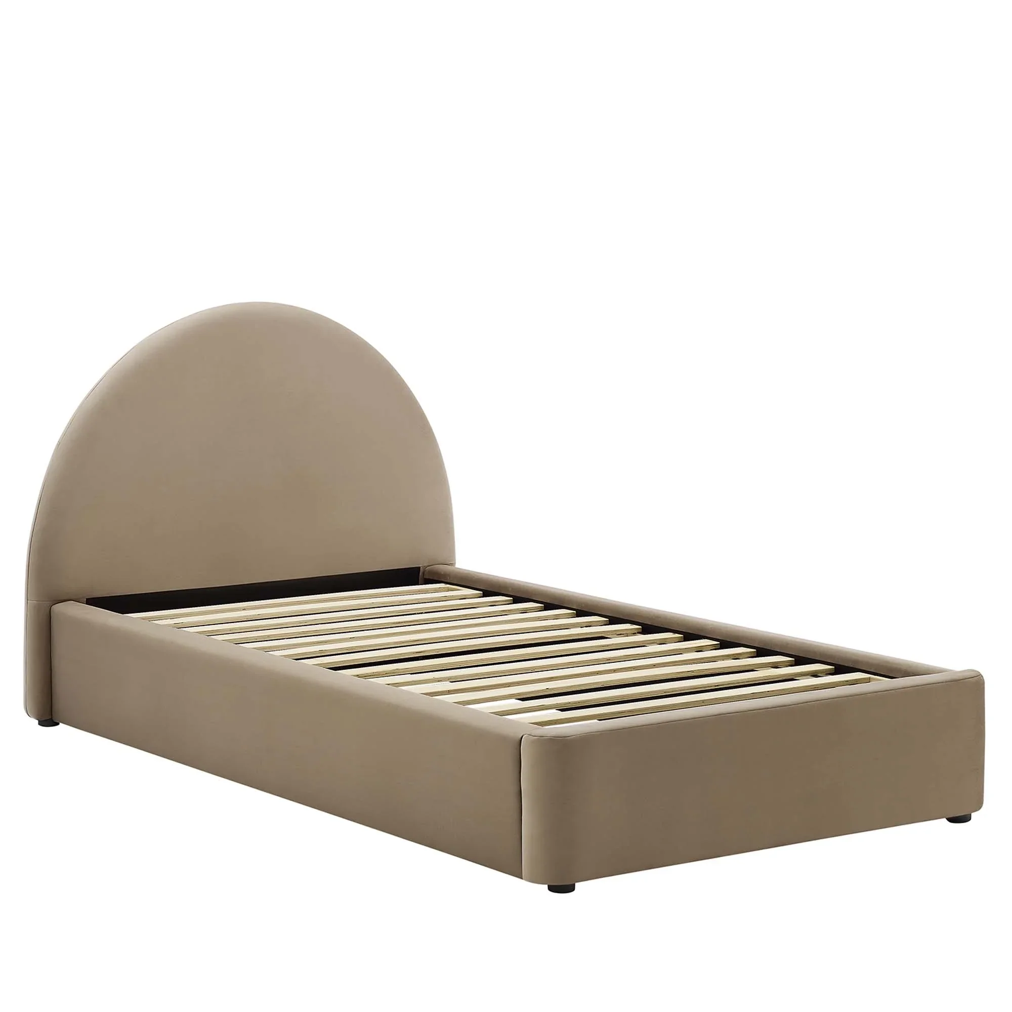 Resort Performance Velvet Arched Round Platform Bed - Image 5