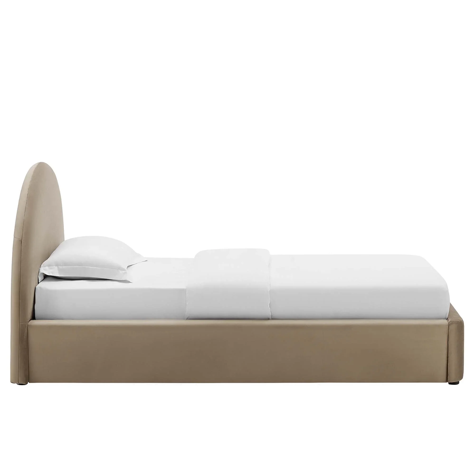 Resort Performance Velvet Arched Round Platform Bed - Image 6