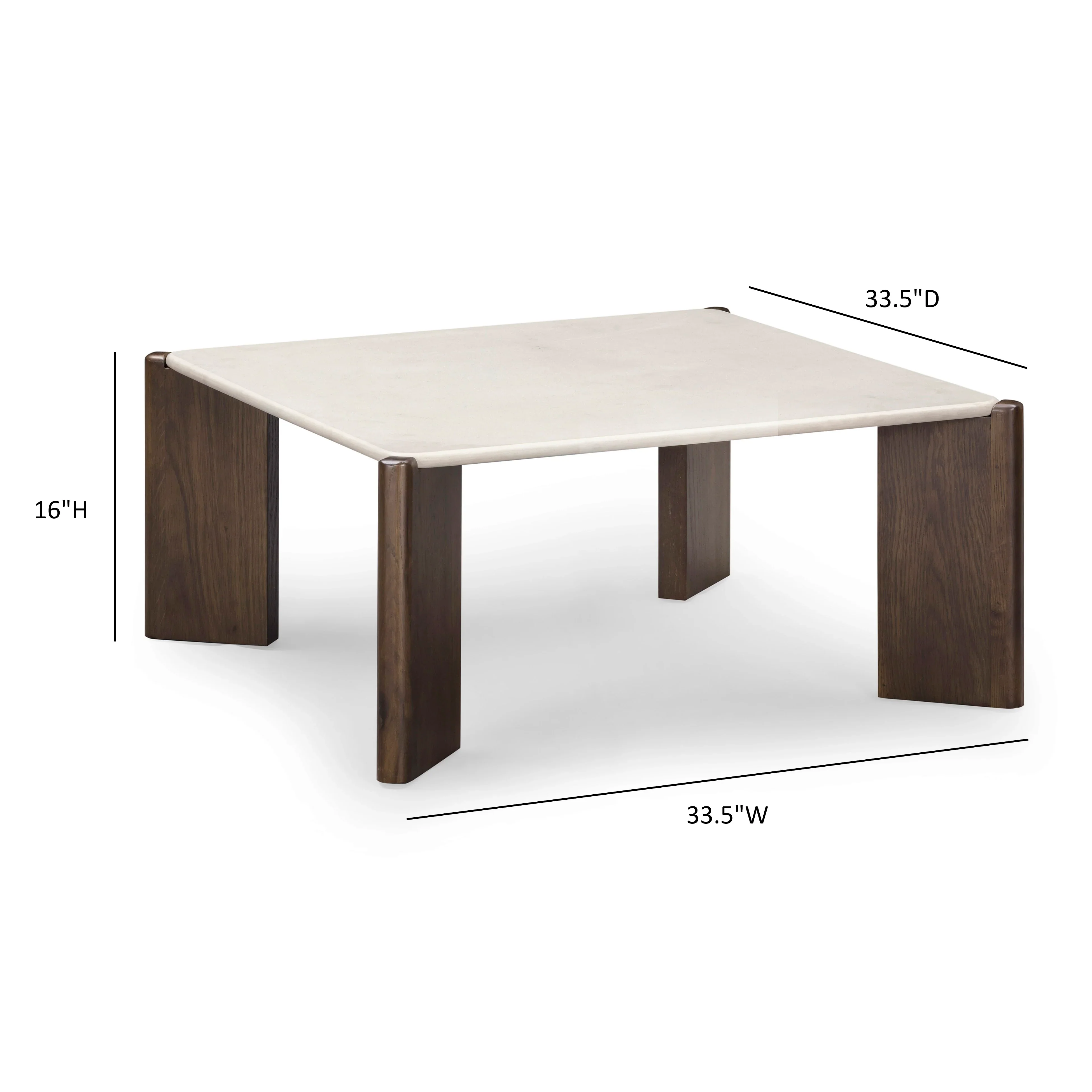 Restis 33.5" Cream Quartz Square Coffee Table - Image 6