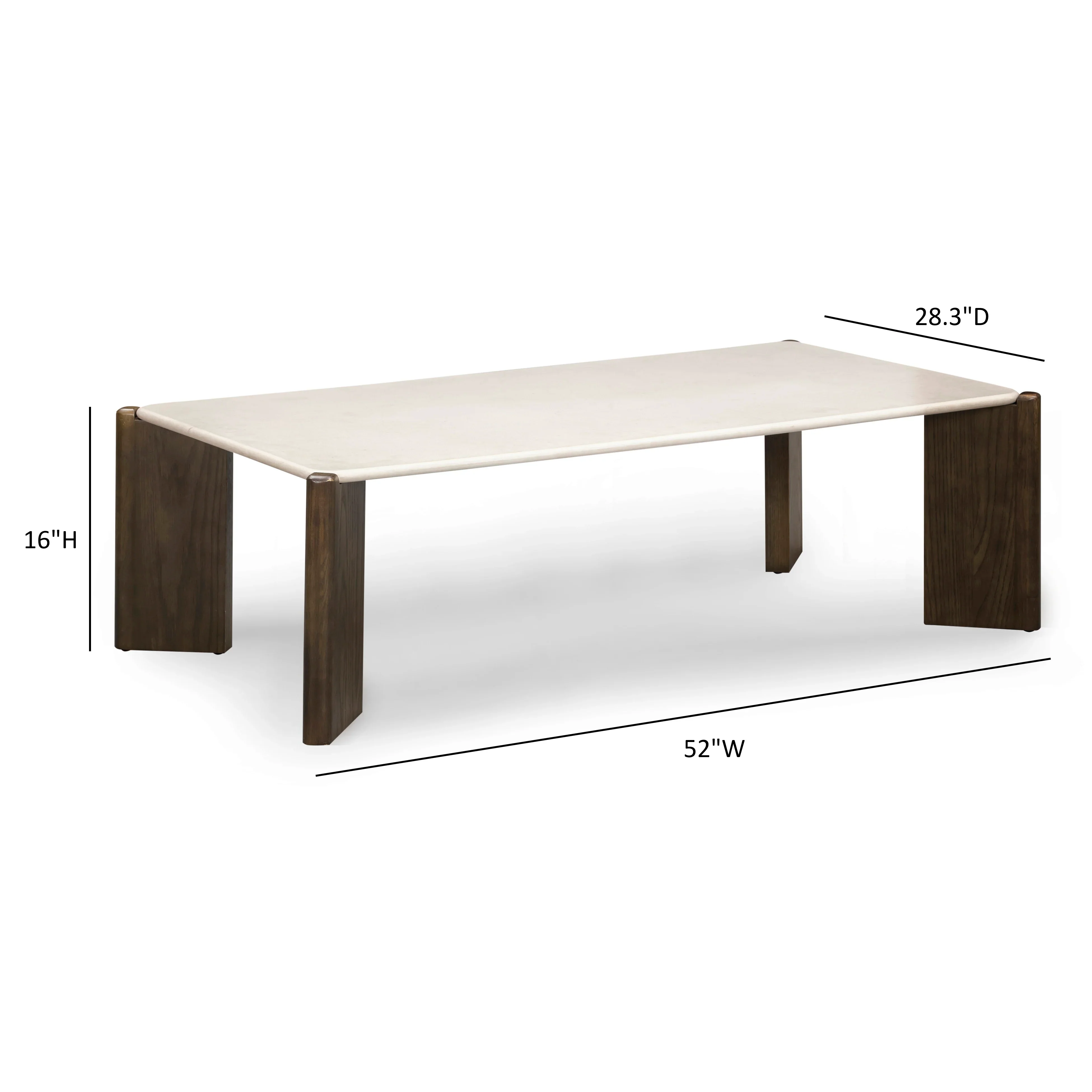 Restis 52" Cream Quartz Rectangular Coffee Table - Image 7