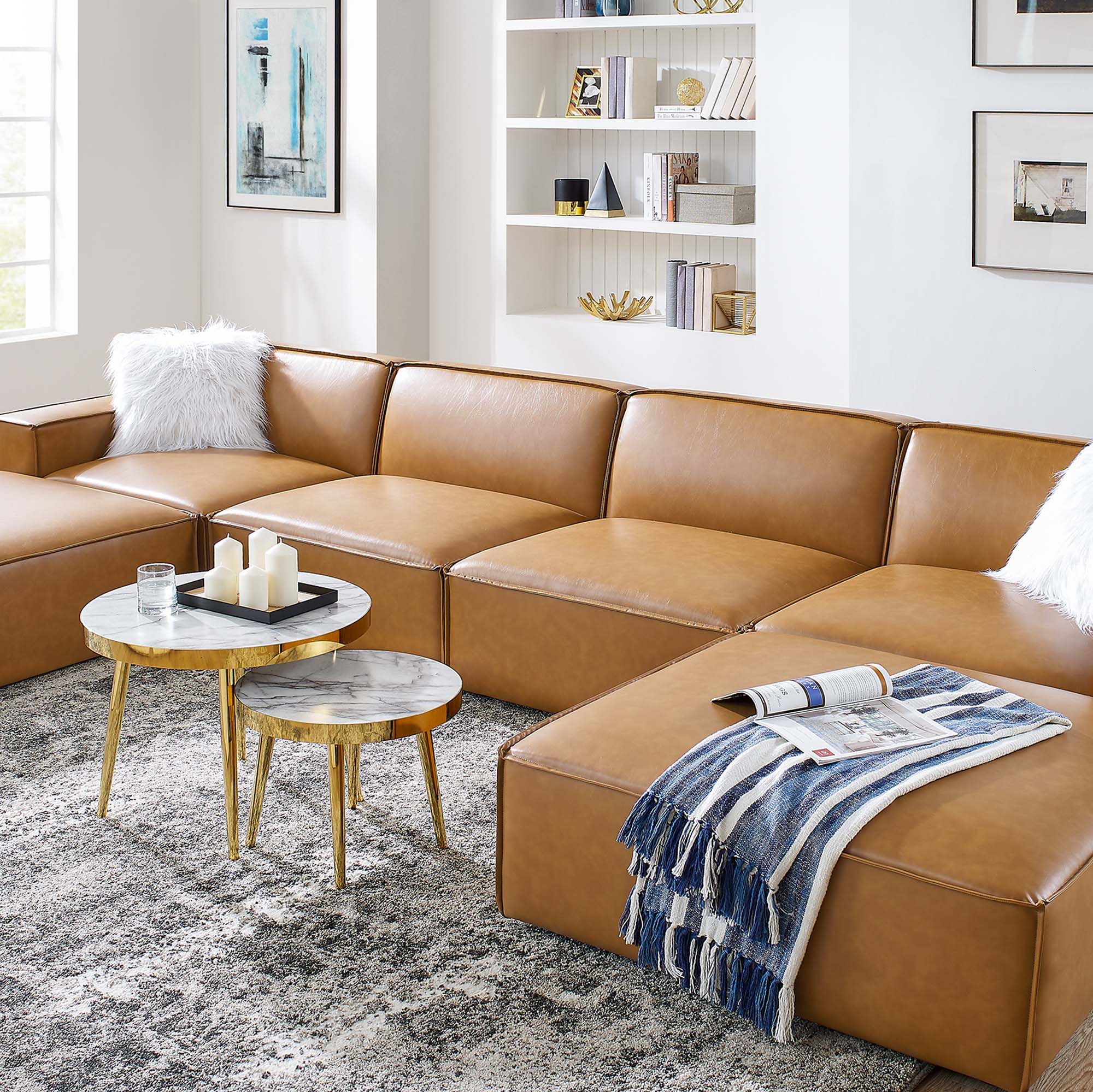 Restore 6-Piece Vegan Leather Sectional Sofa - Image 3