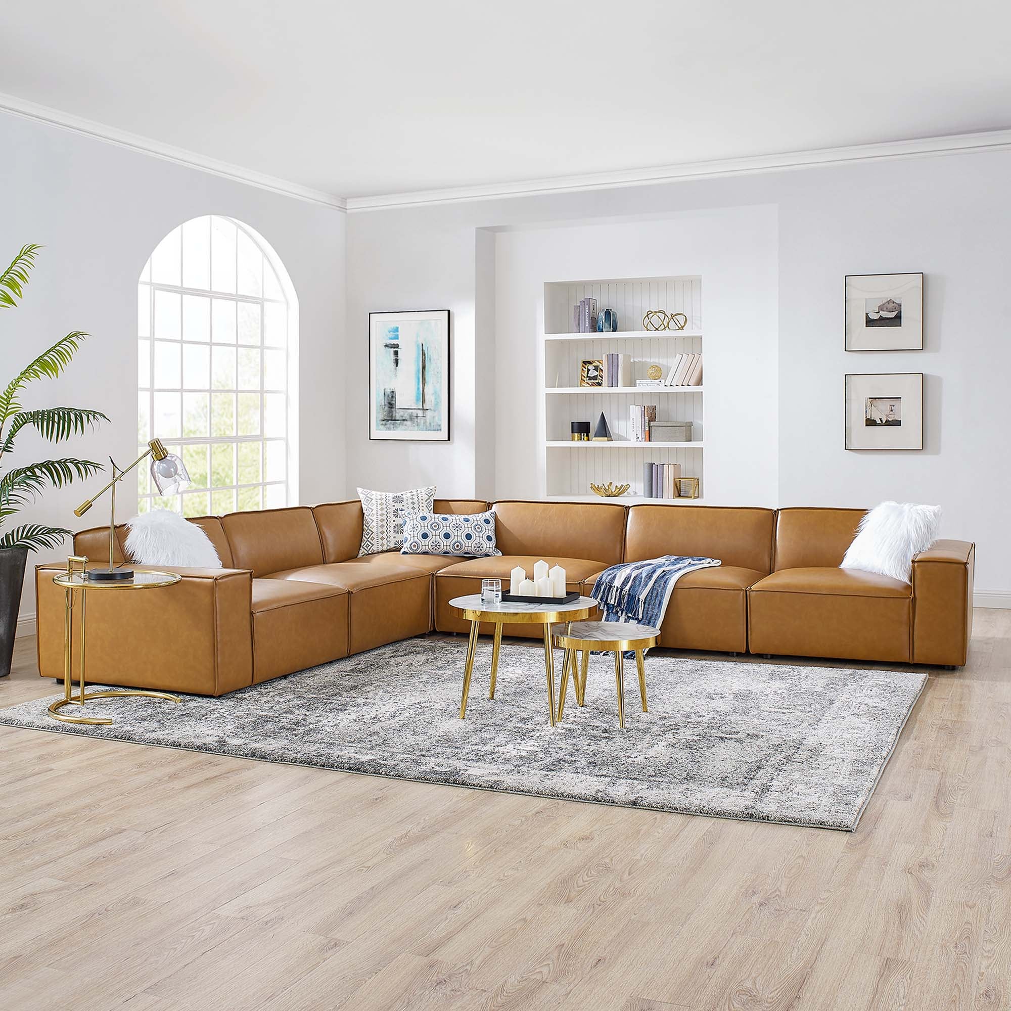 Restore 6-Piece Vegan Leather Sectional Sofa - Image 2