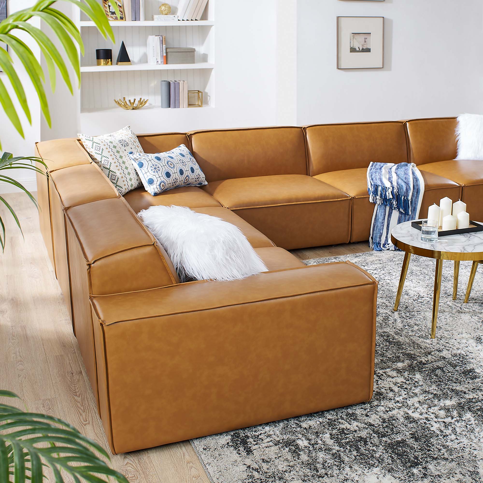 Restore 6-Piece Vegan Leather Sectional Sofa - Image 3