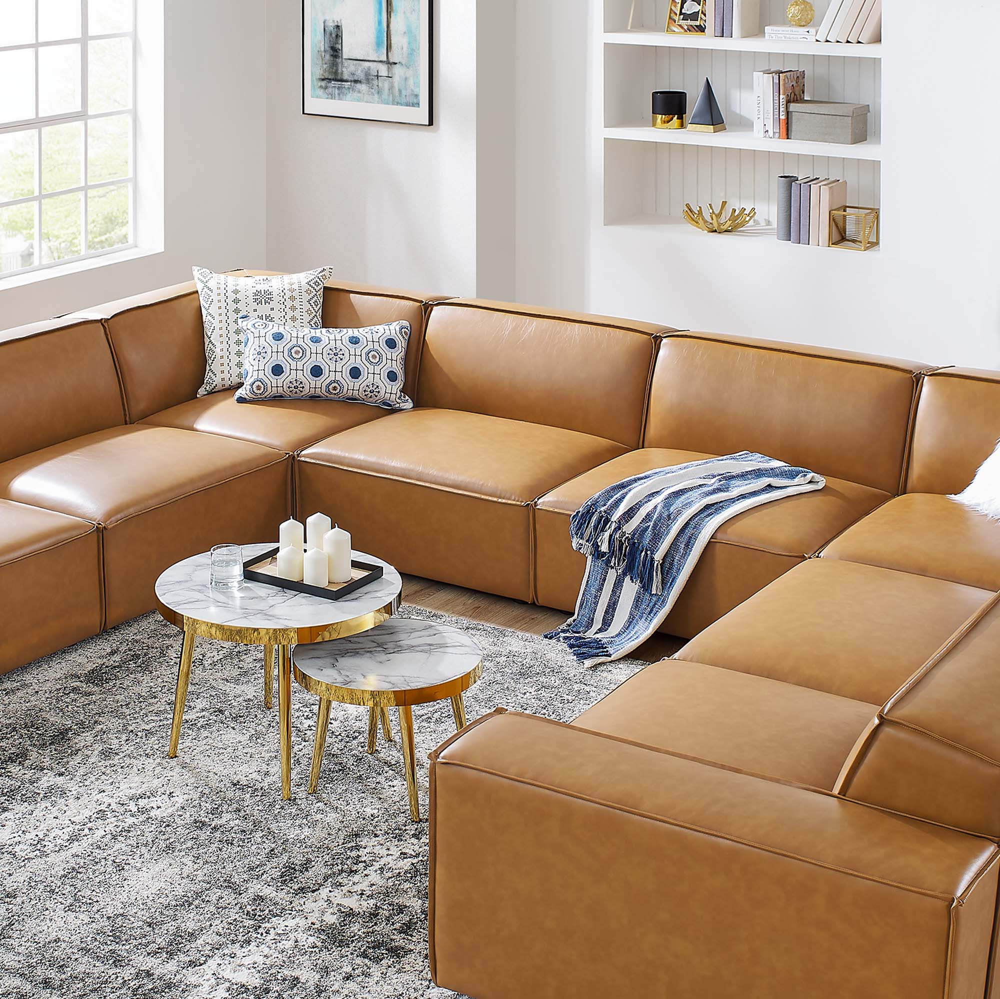 Restore 8-Piece Vegan Leather Sectional Sofa - Image 2